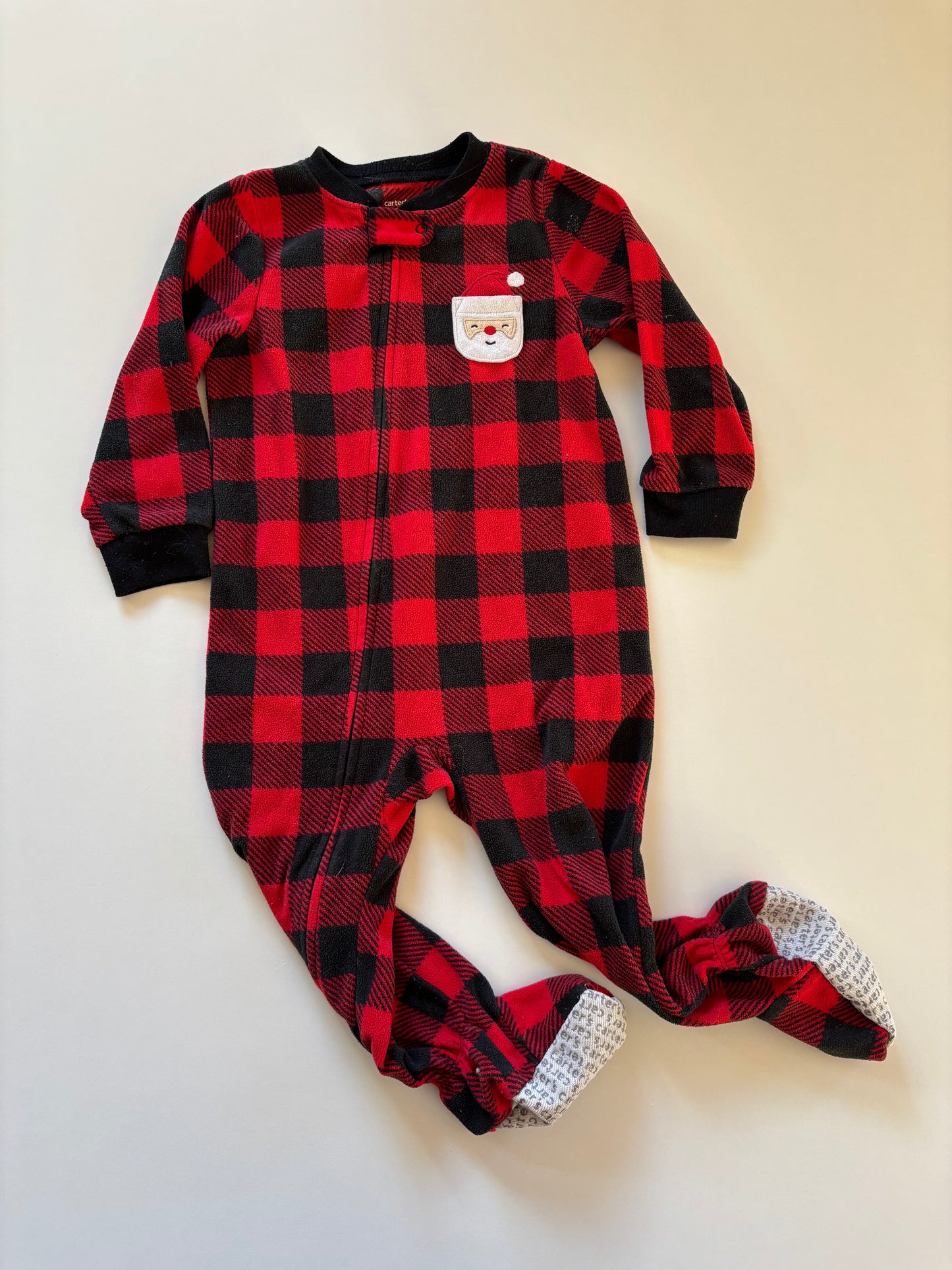 Buffalo Plaid Santa Fleece Sleeper