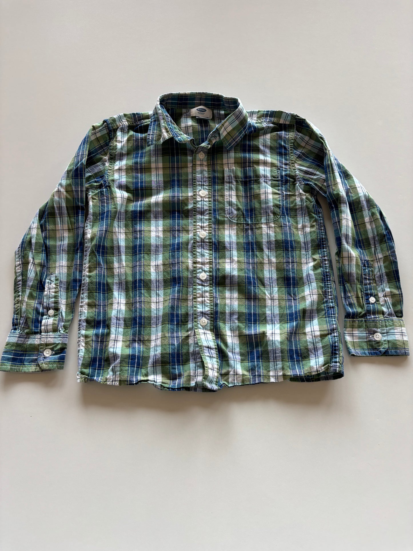 Green & Blue Plaid Button Up Shirt