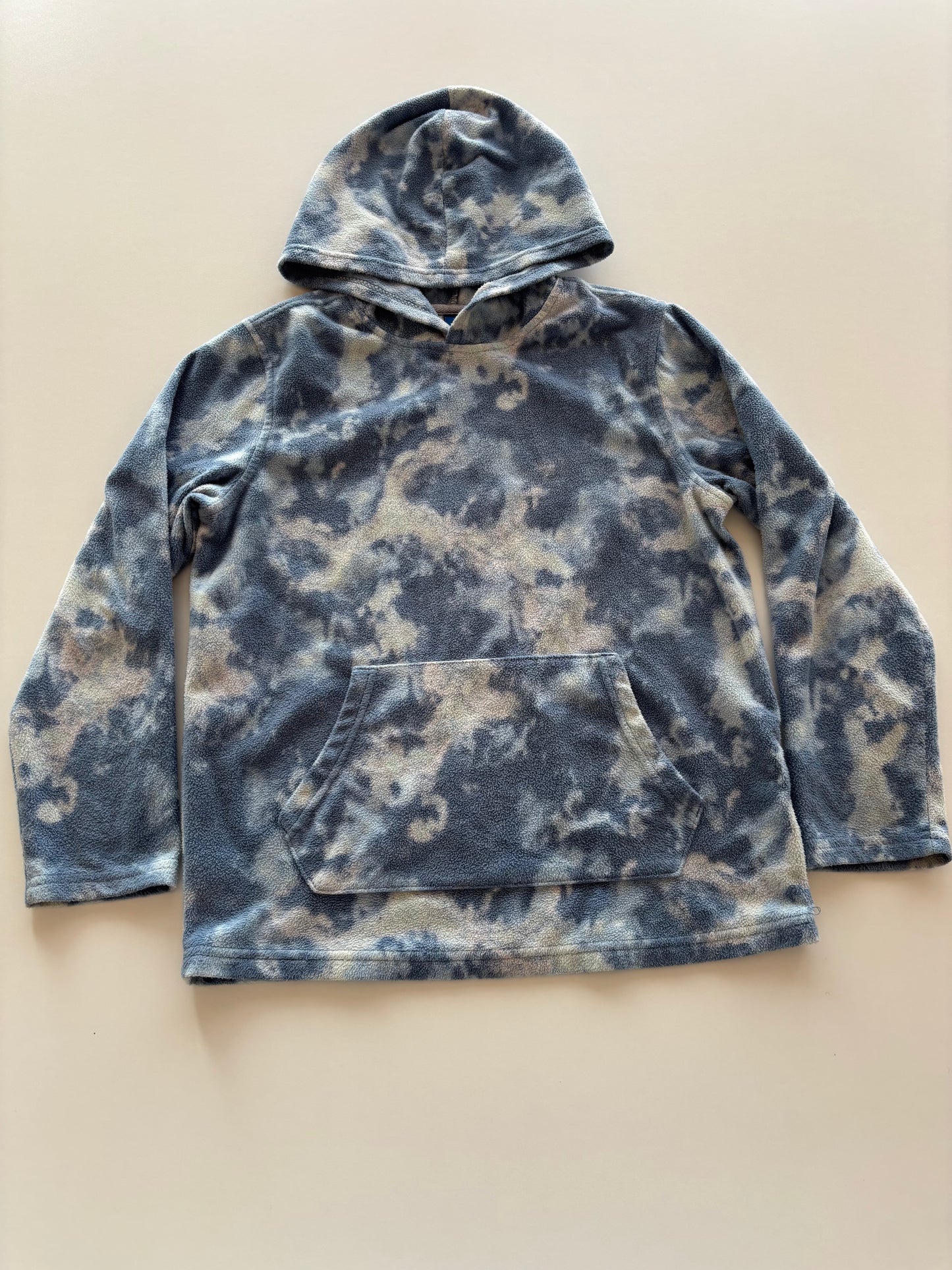 Blue Tie Dye Fleece Hoodie