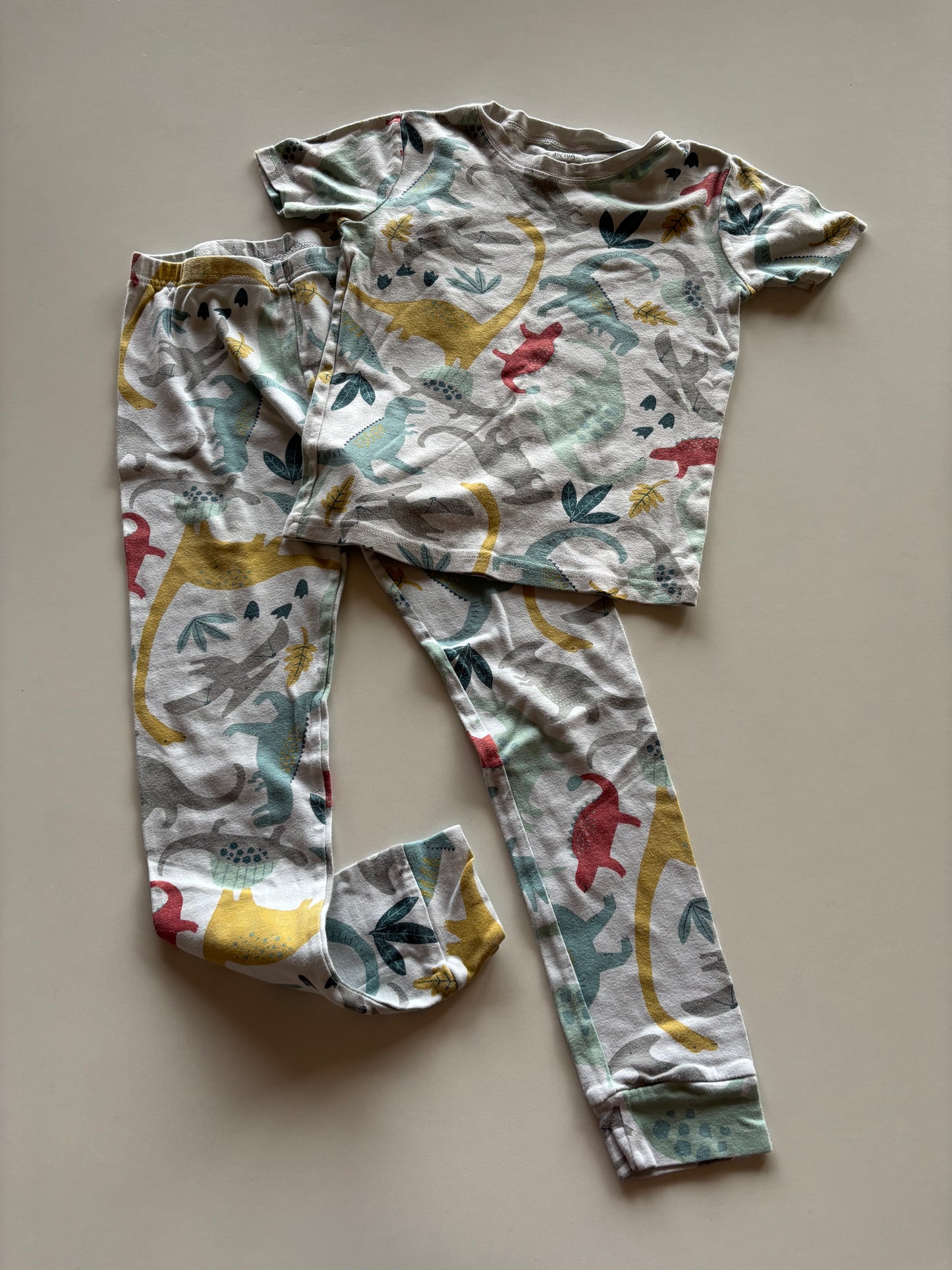 2pc White Dino Pajamas