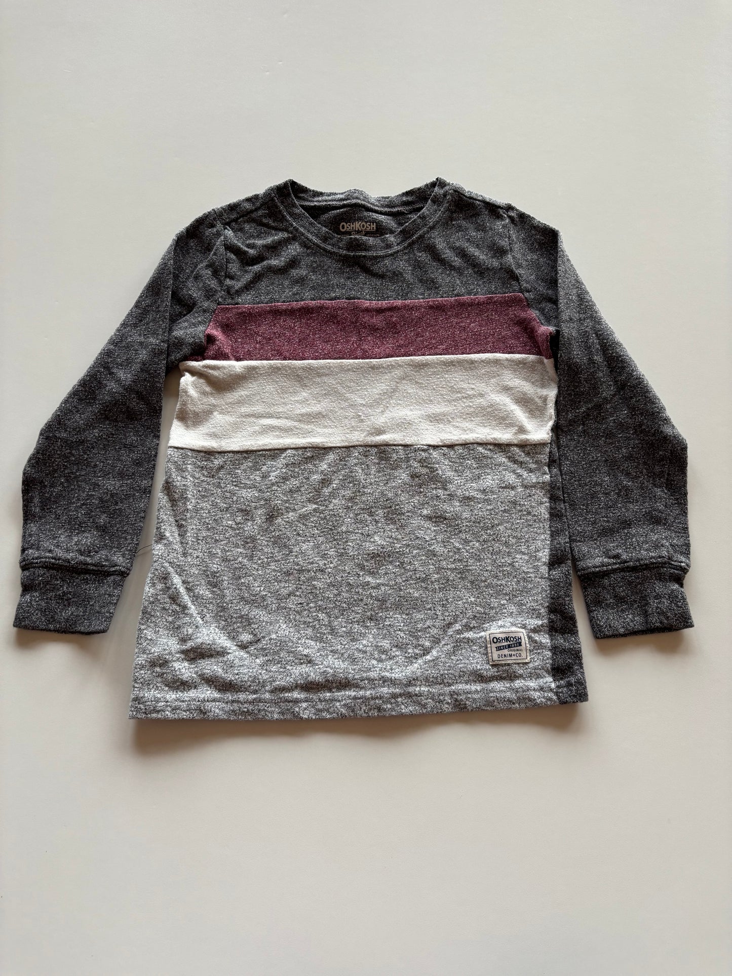 Grey & Burgundy Colourblock Shirt