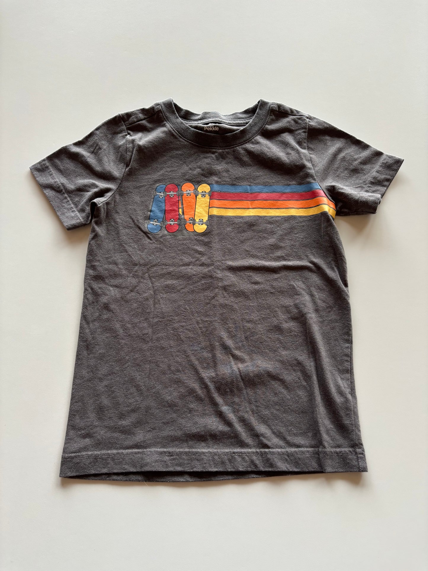 Grey Rainbow Skateboarding Tee
