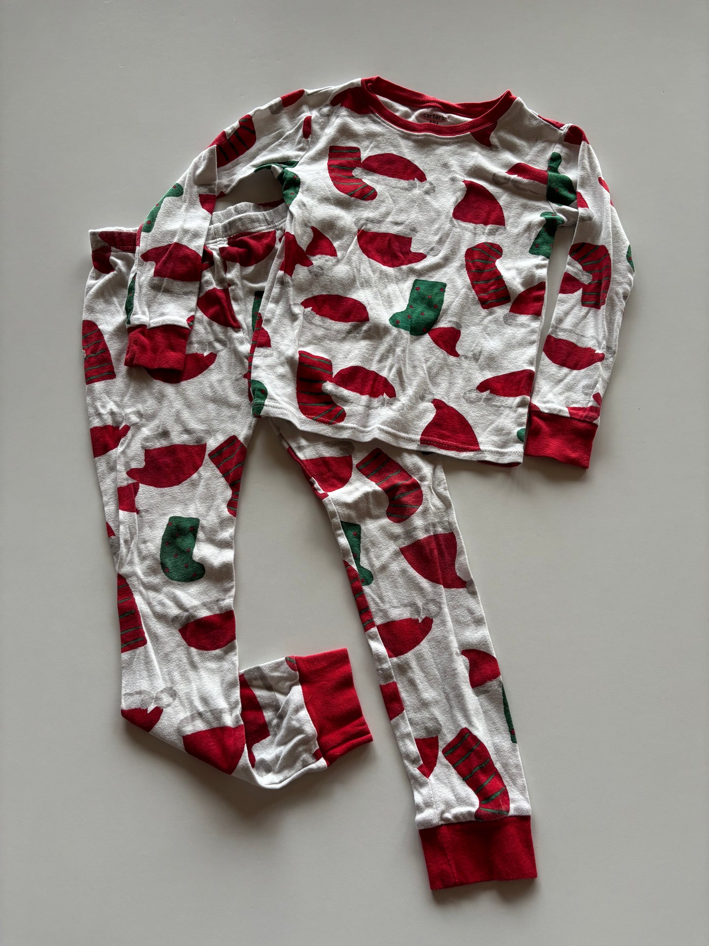 2pc White Santa Hat Pajamas
