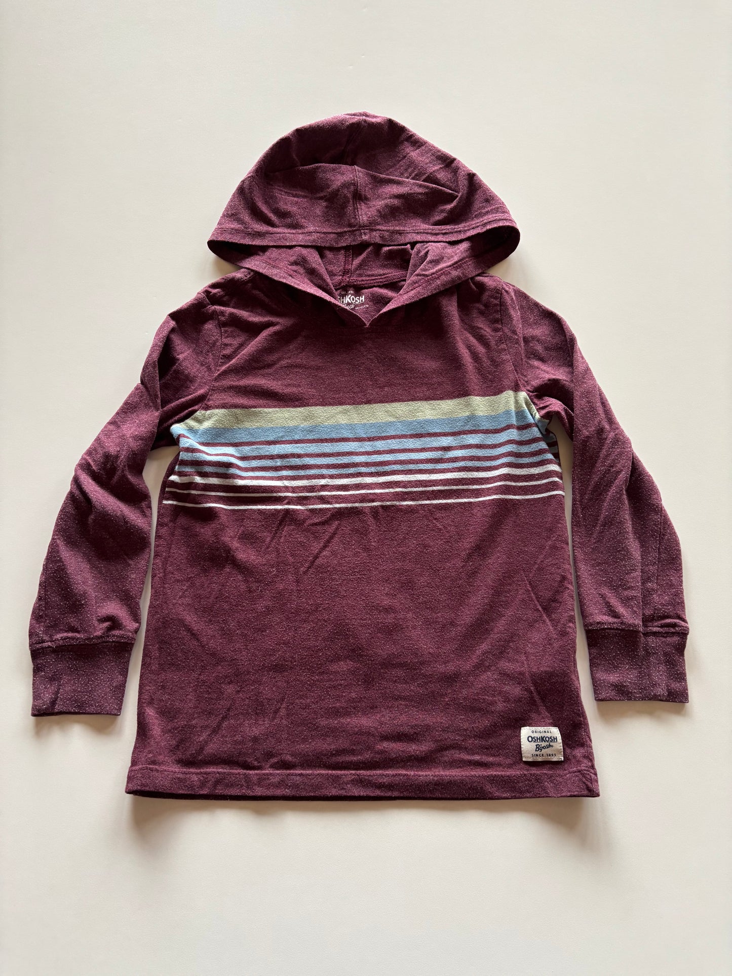 Hooded Burgundy Striped Shirt