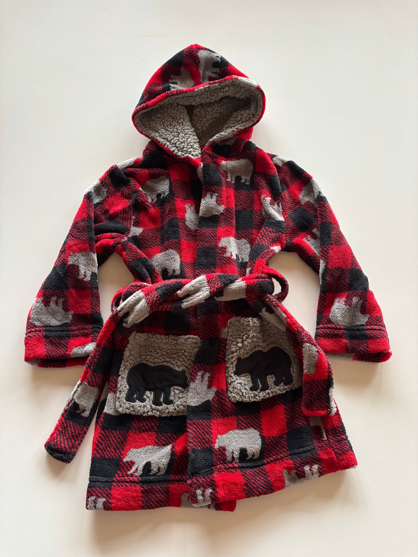 Black & Red Plaid Bear House Robe