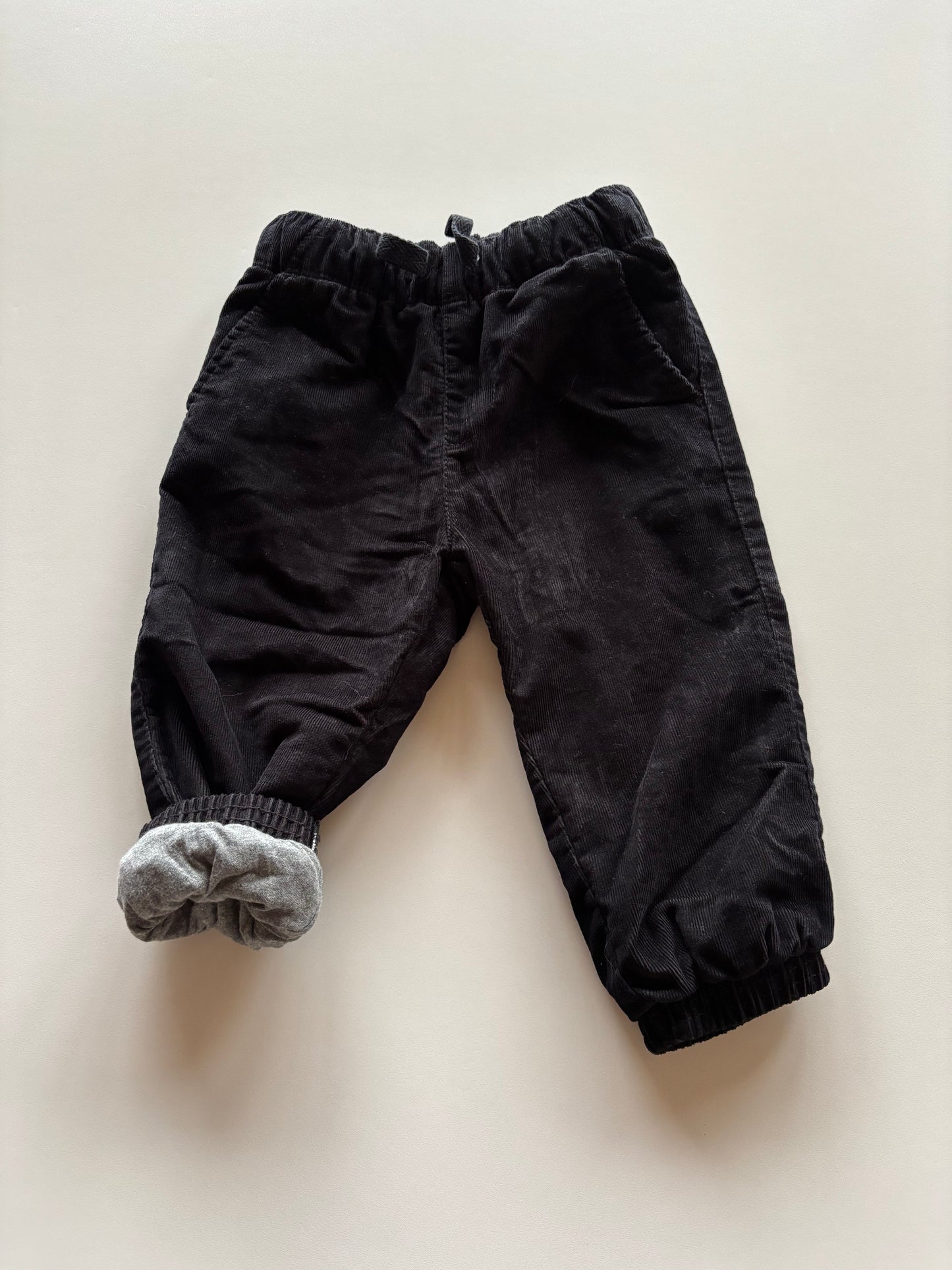 Lined Black Corduroy Pants