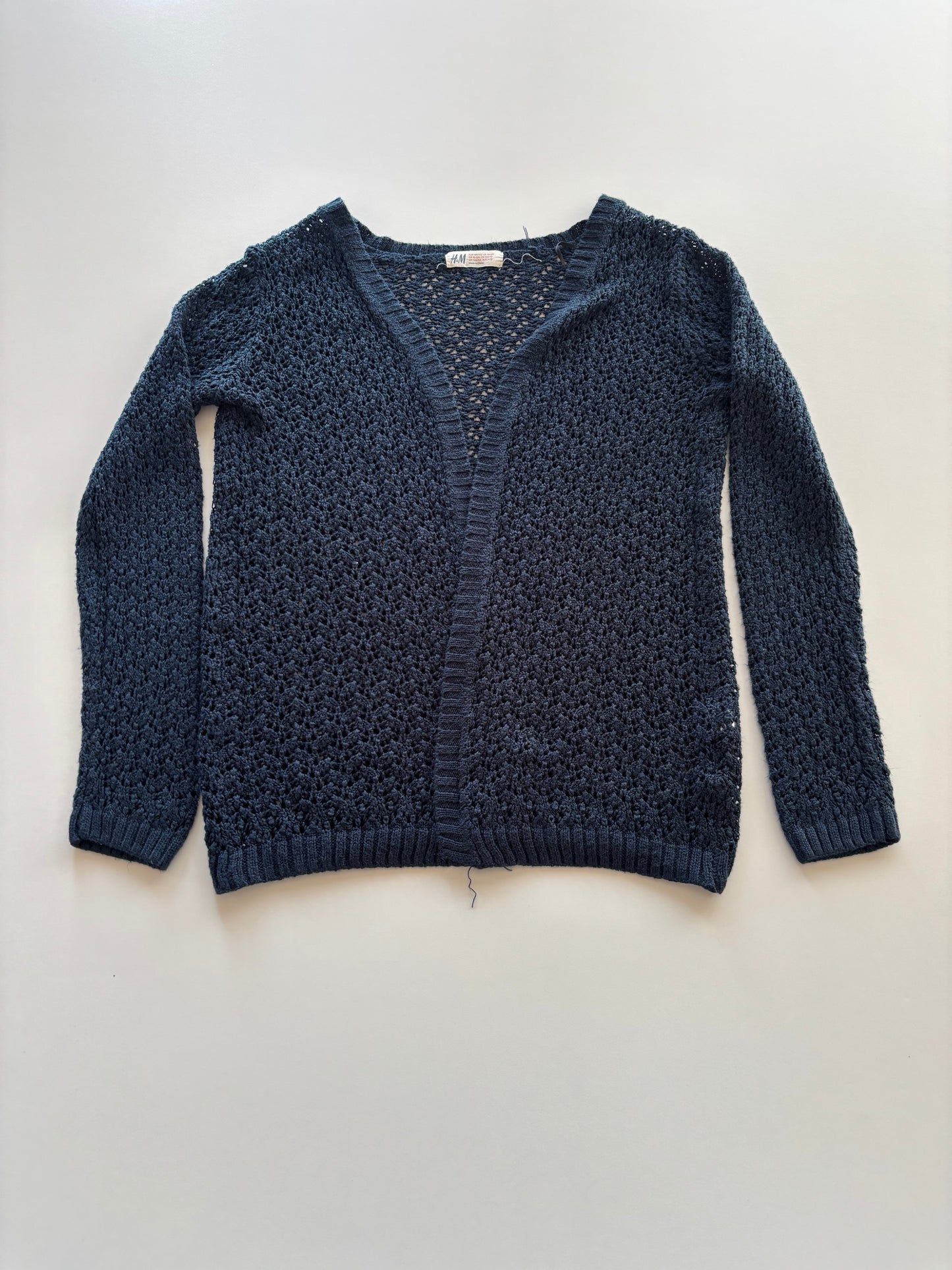 Navy Open Knit Cardigan
