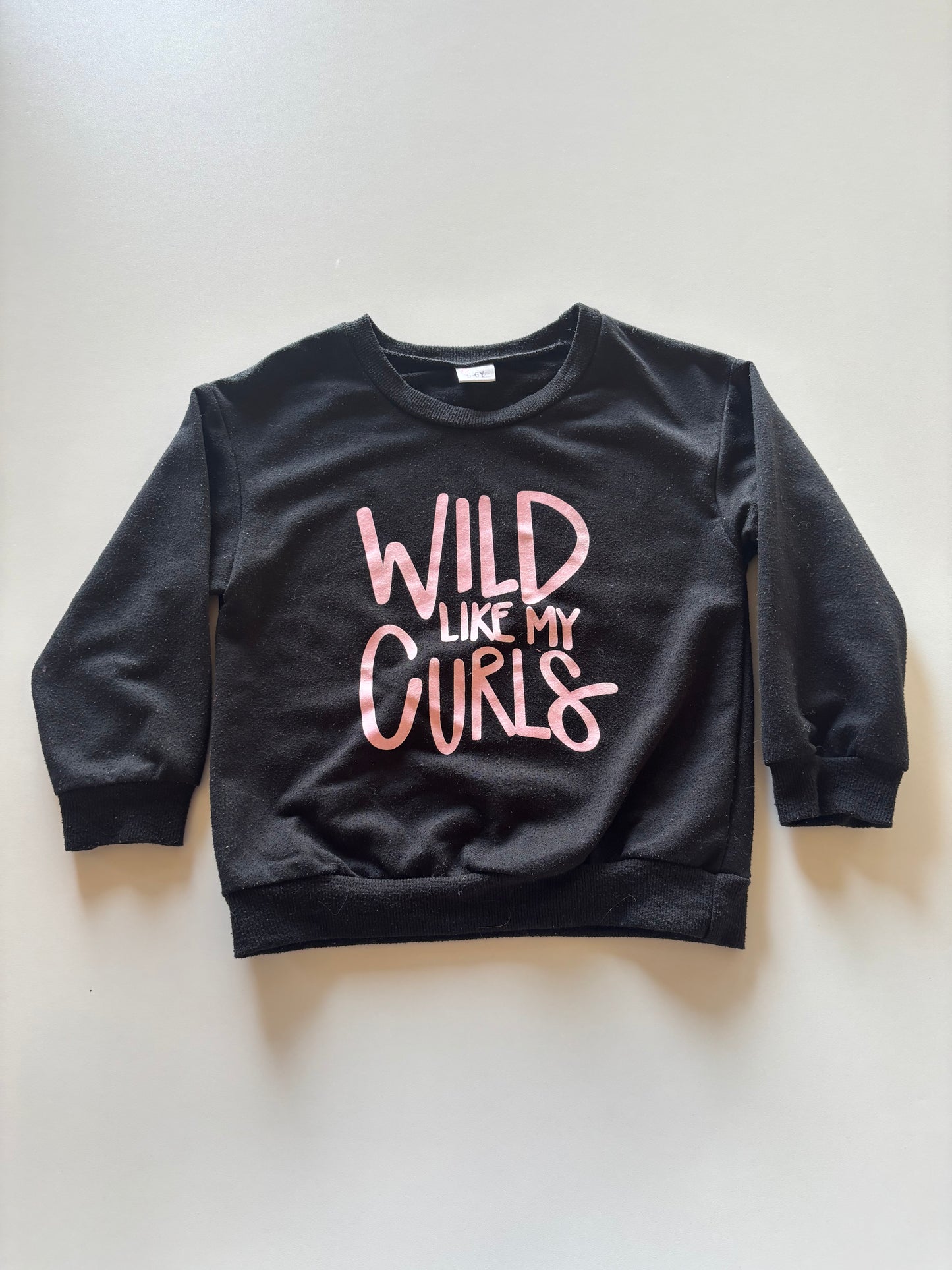 Black Wild Like My Curls Crewneck