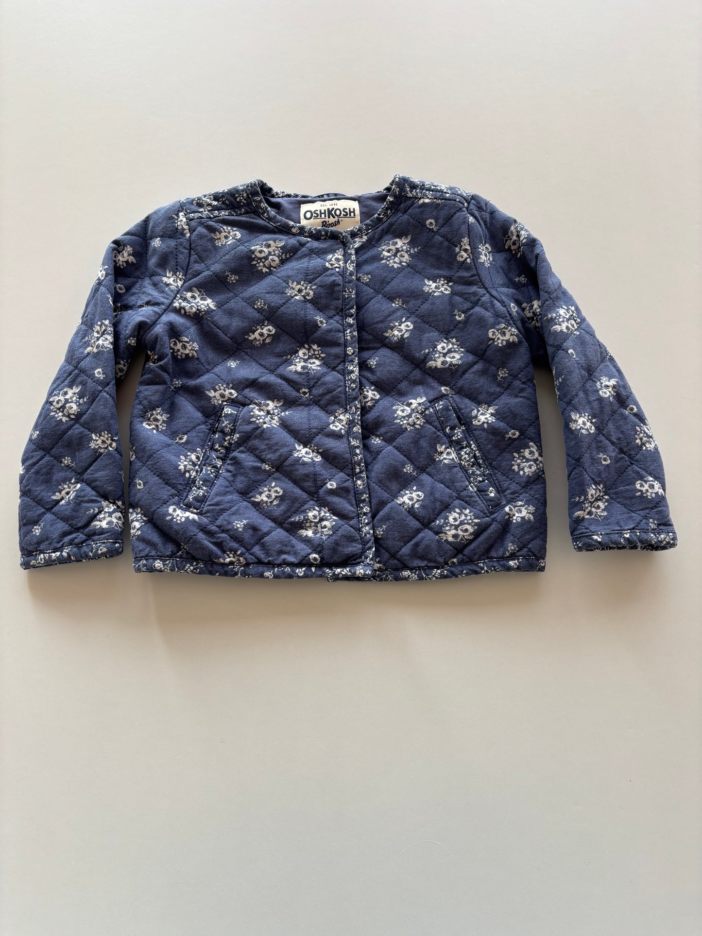 Blue Floral Quilted Jacket