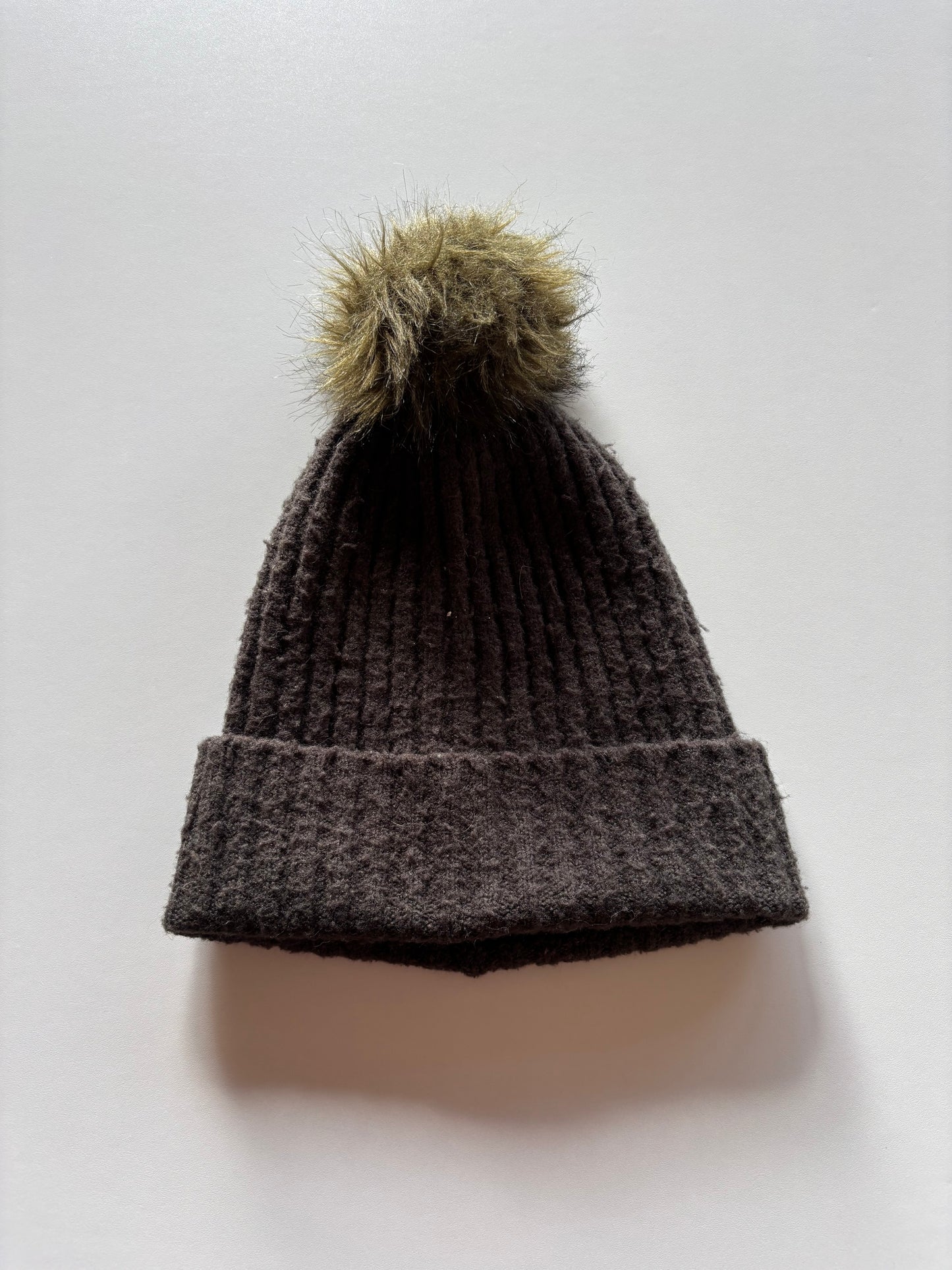 Greenish Brown Pom Toque