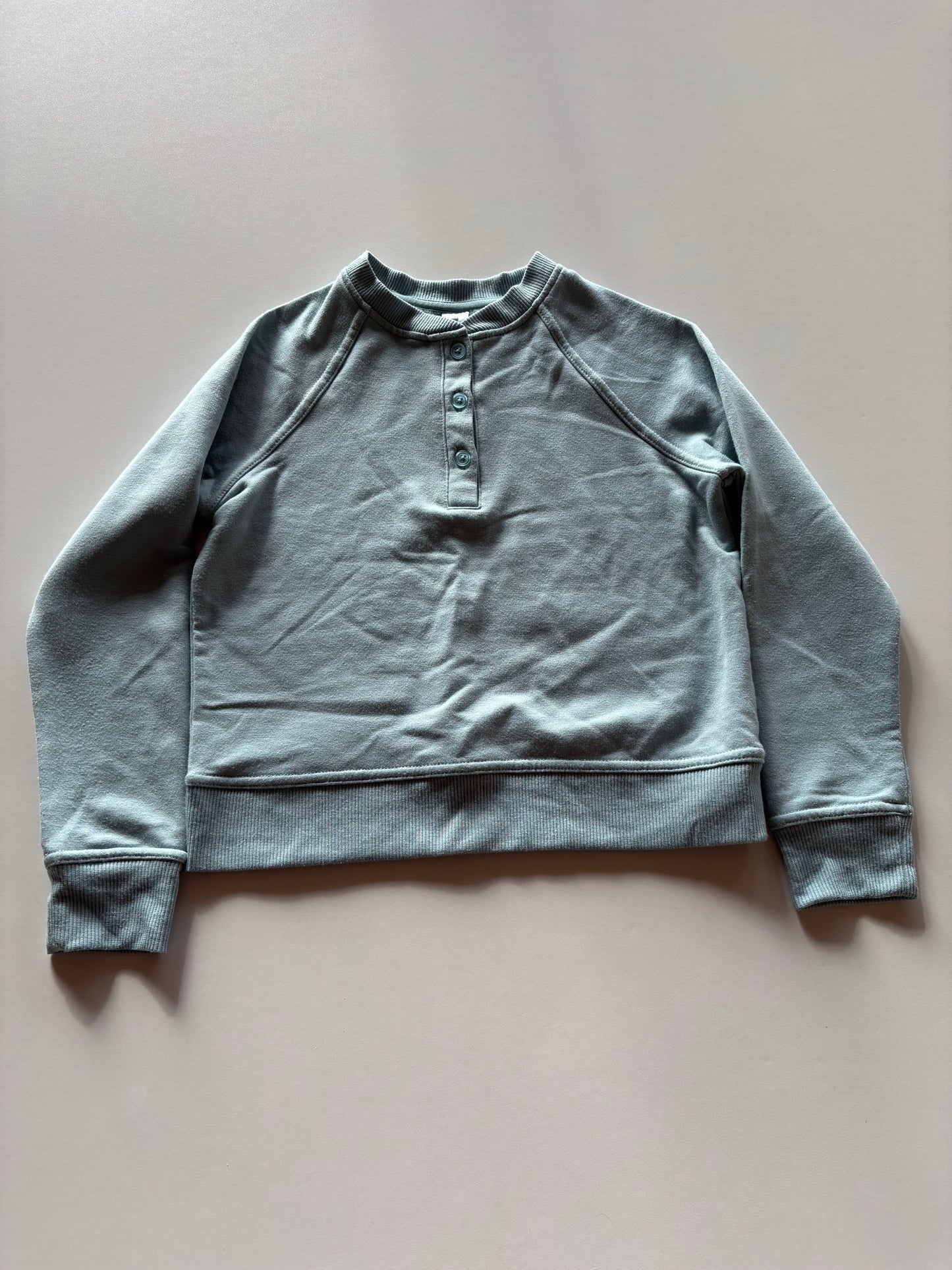 Cropped Blue Button Up Sweater