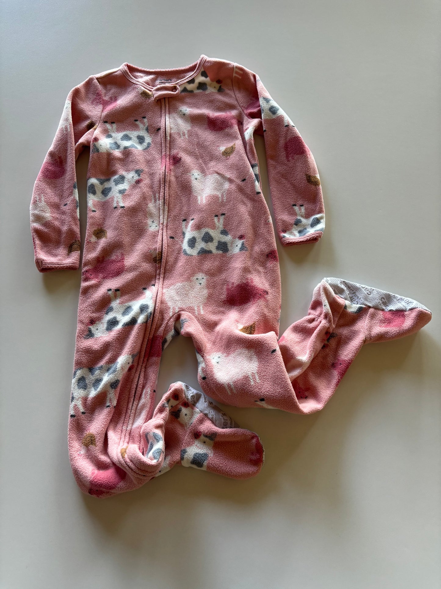 Pink Fleece Farm Animals Sleeper