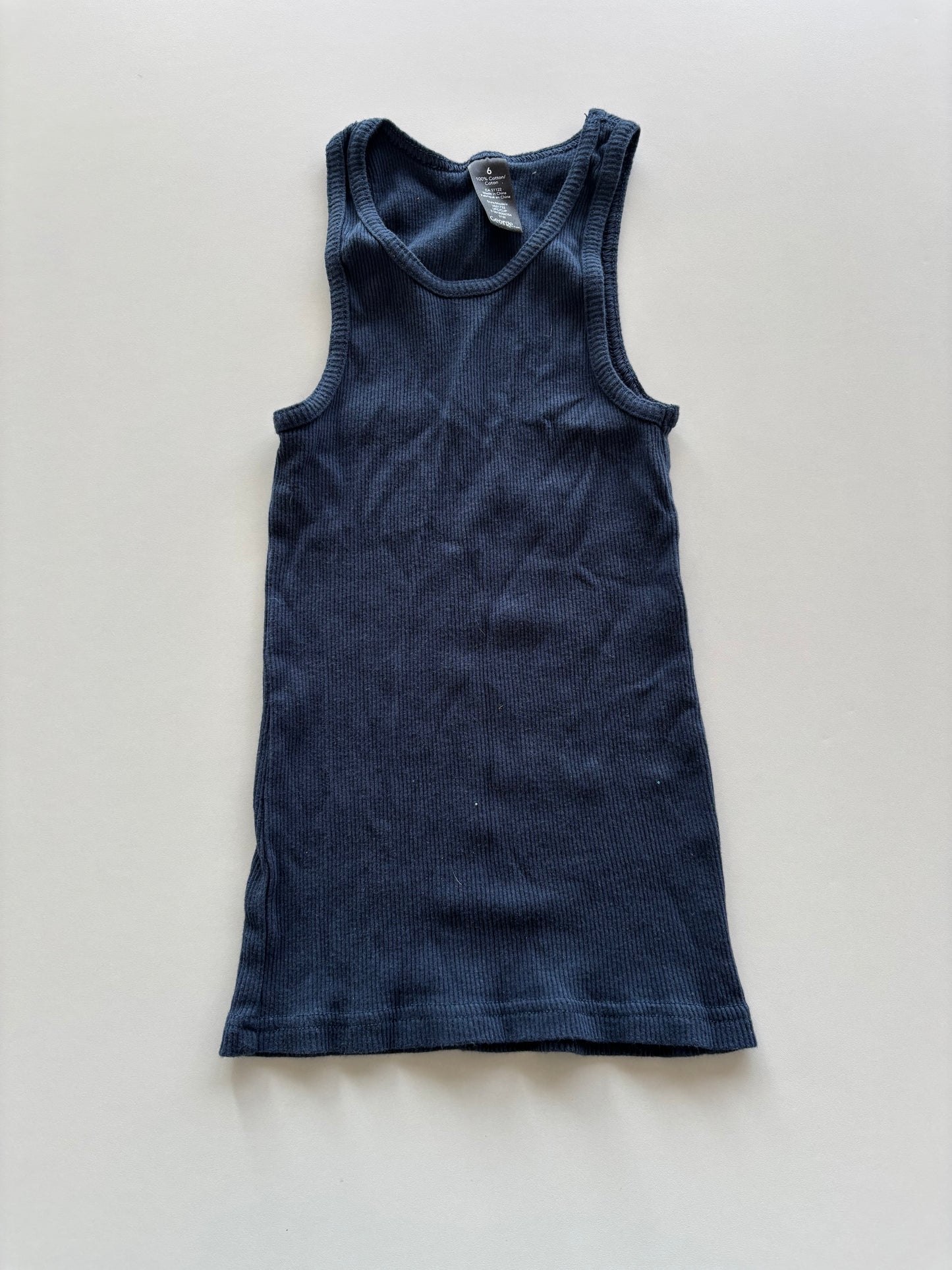 Ink Blue Ribbed Tank