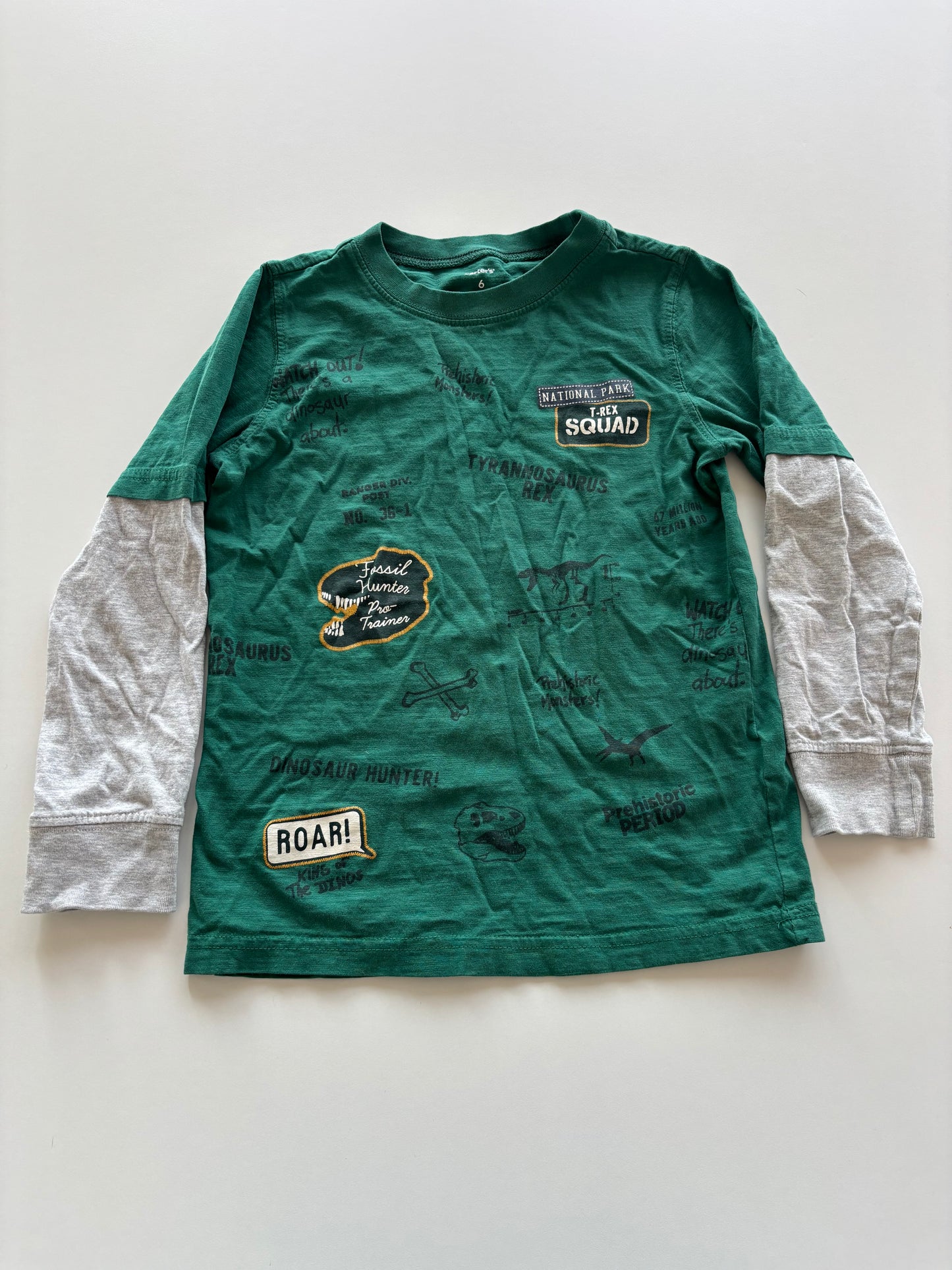 Green Layered Dinosaur Shirt