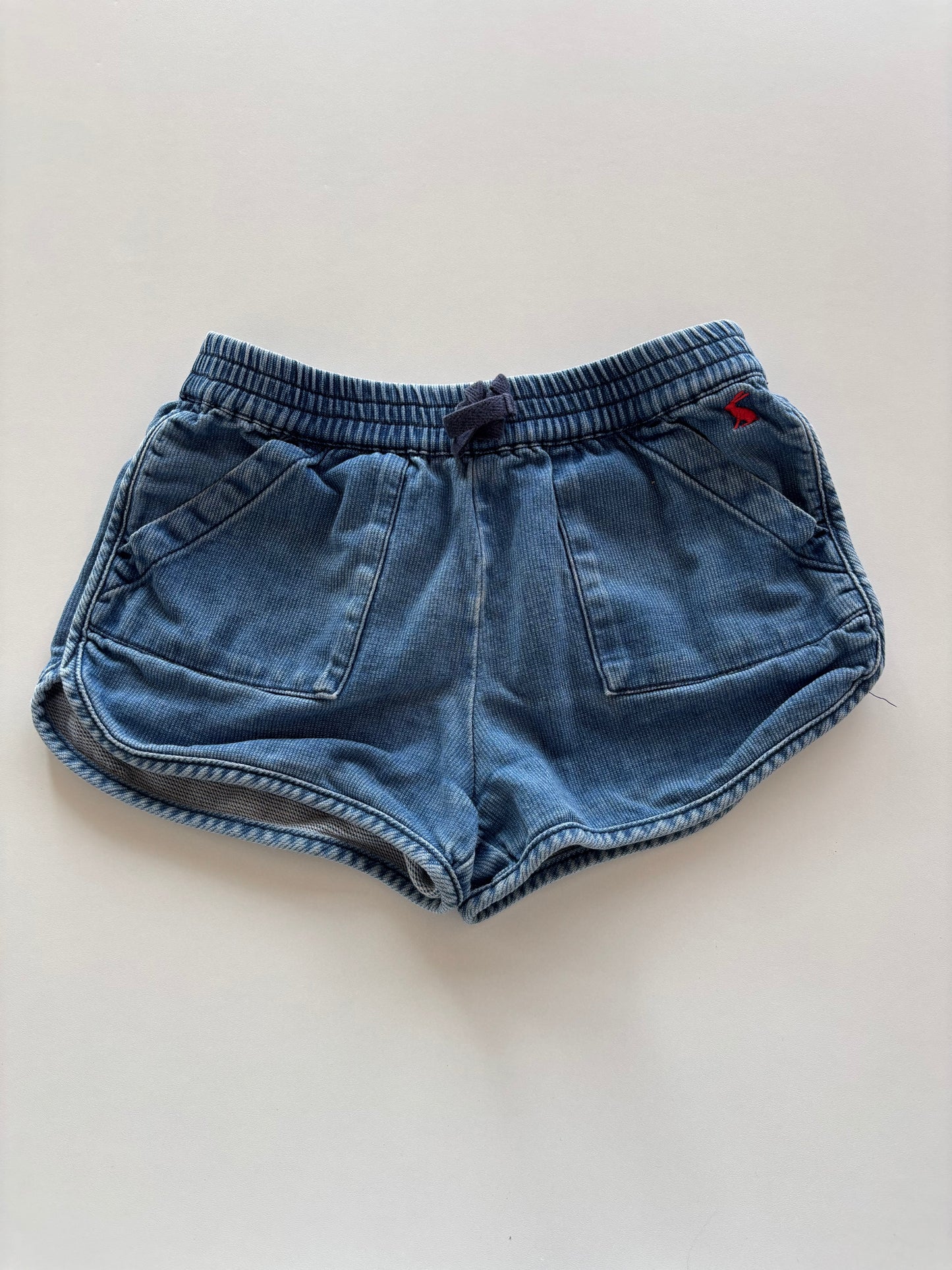 Denim Shorts with Red Bunny on Hip