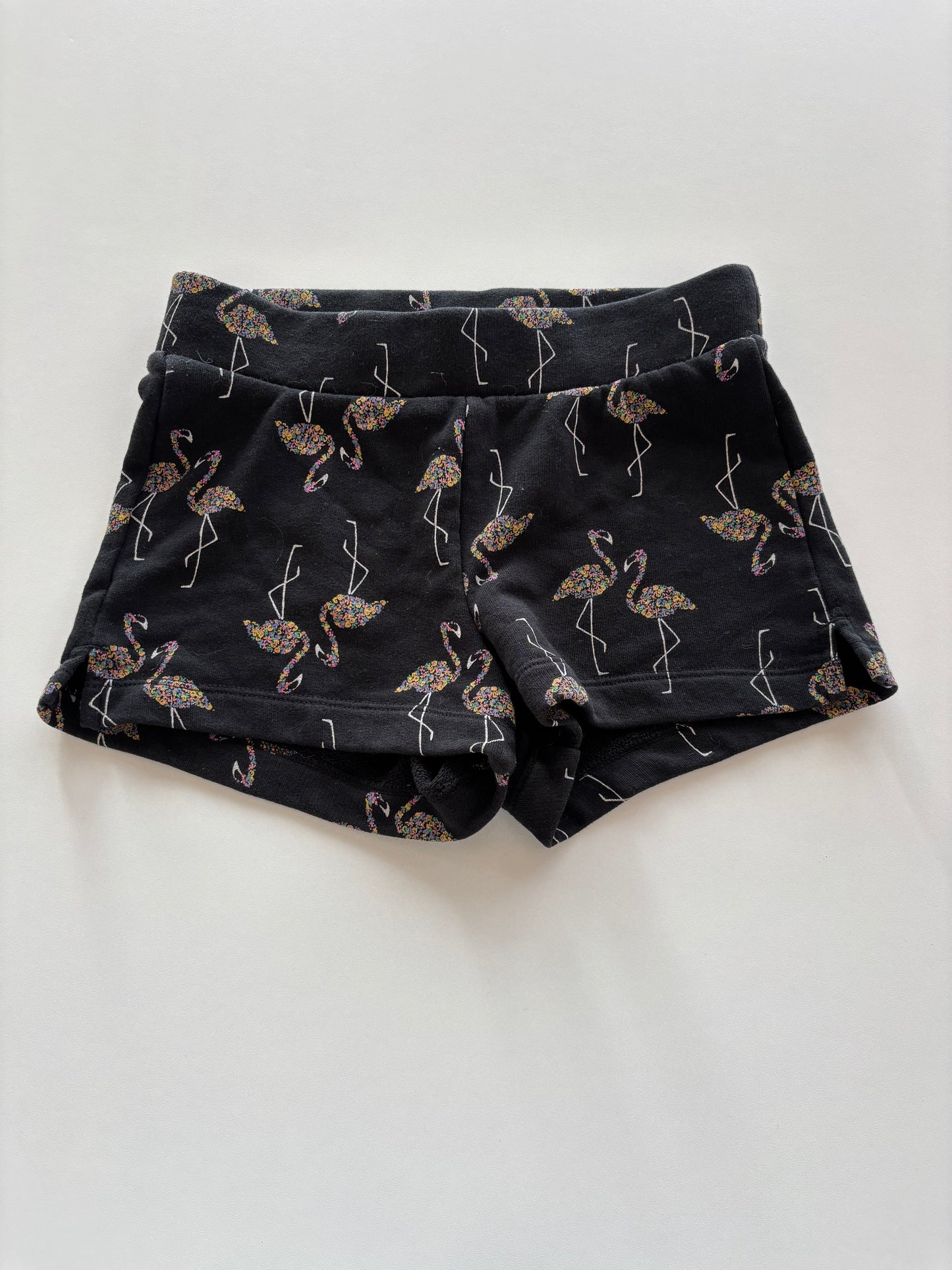 Black Floral Flamingo Shorts