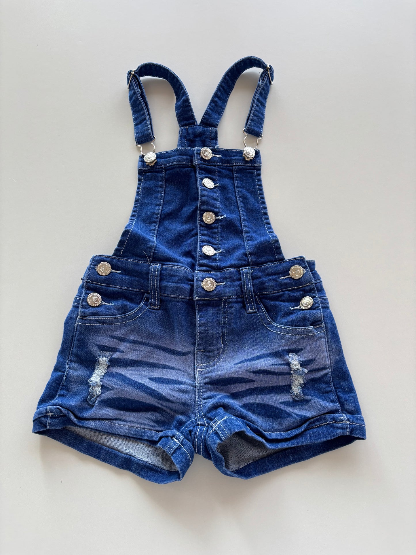 Distressed Shorts Overalls