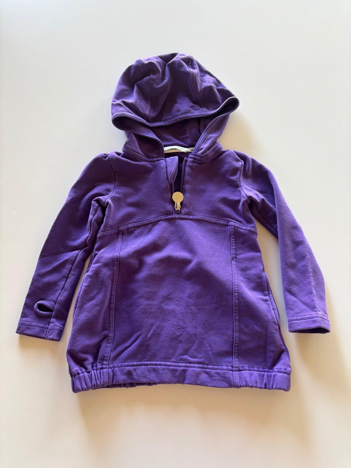 Purple Stretchy Tunic Hoodie