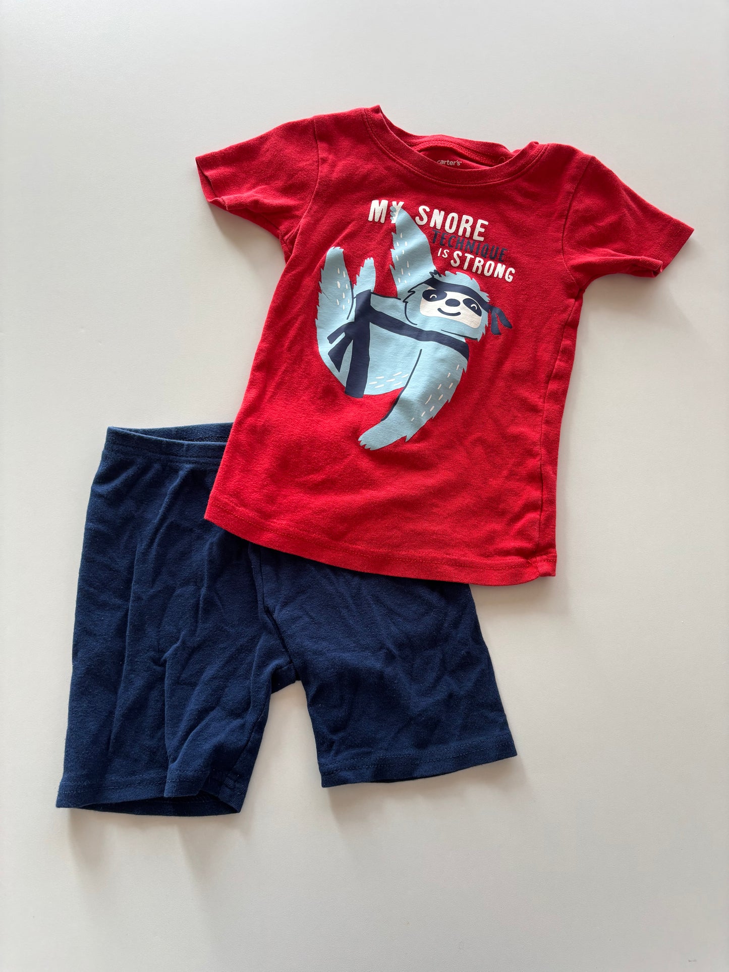 2pc Red & Blue Sloth Pajamas
