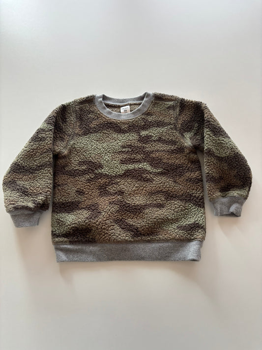 Camo Sherpa Crewneck Sweater