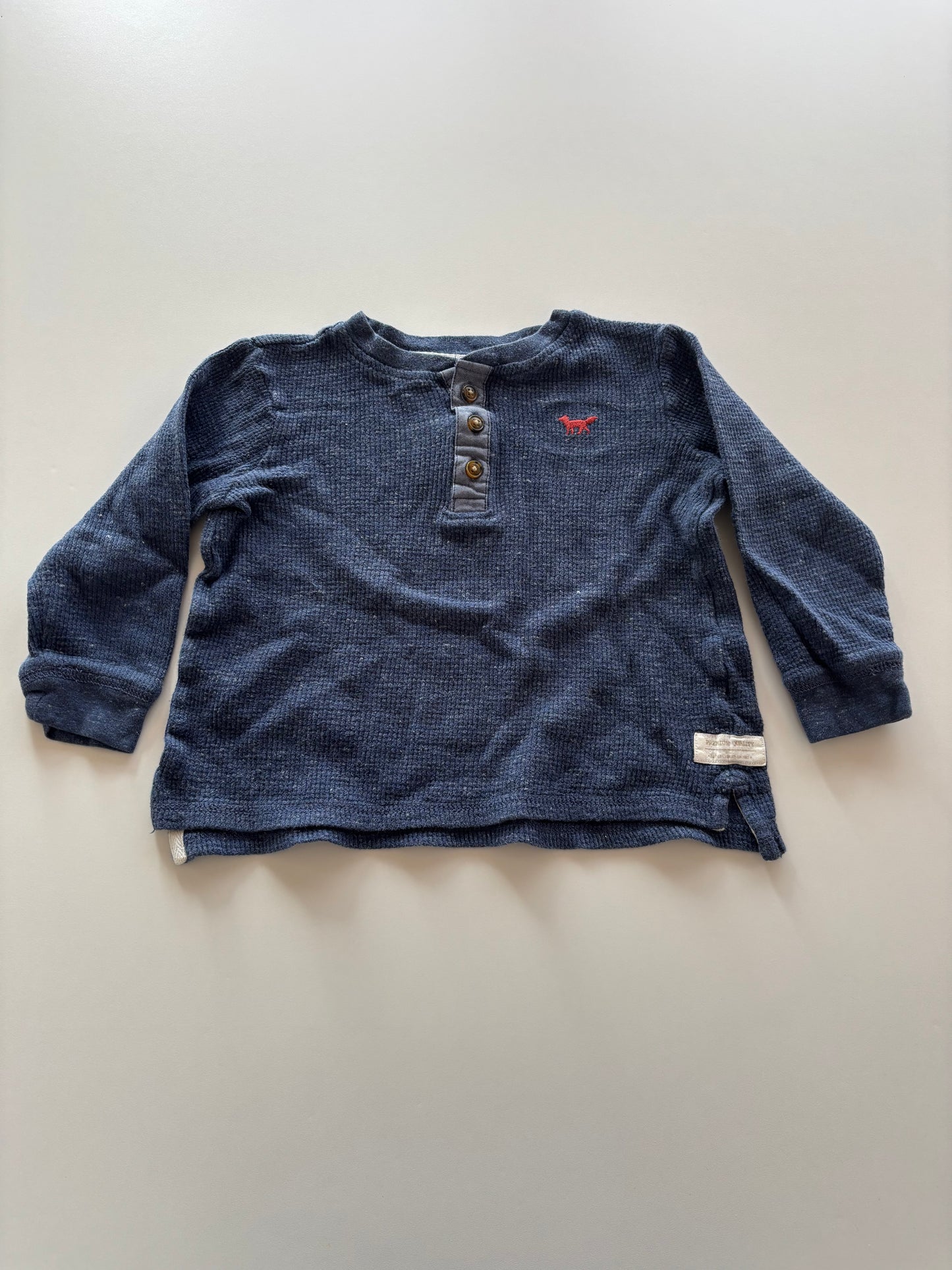 Blue Waffle Henley Shirt