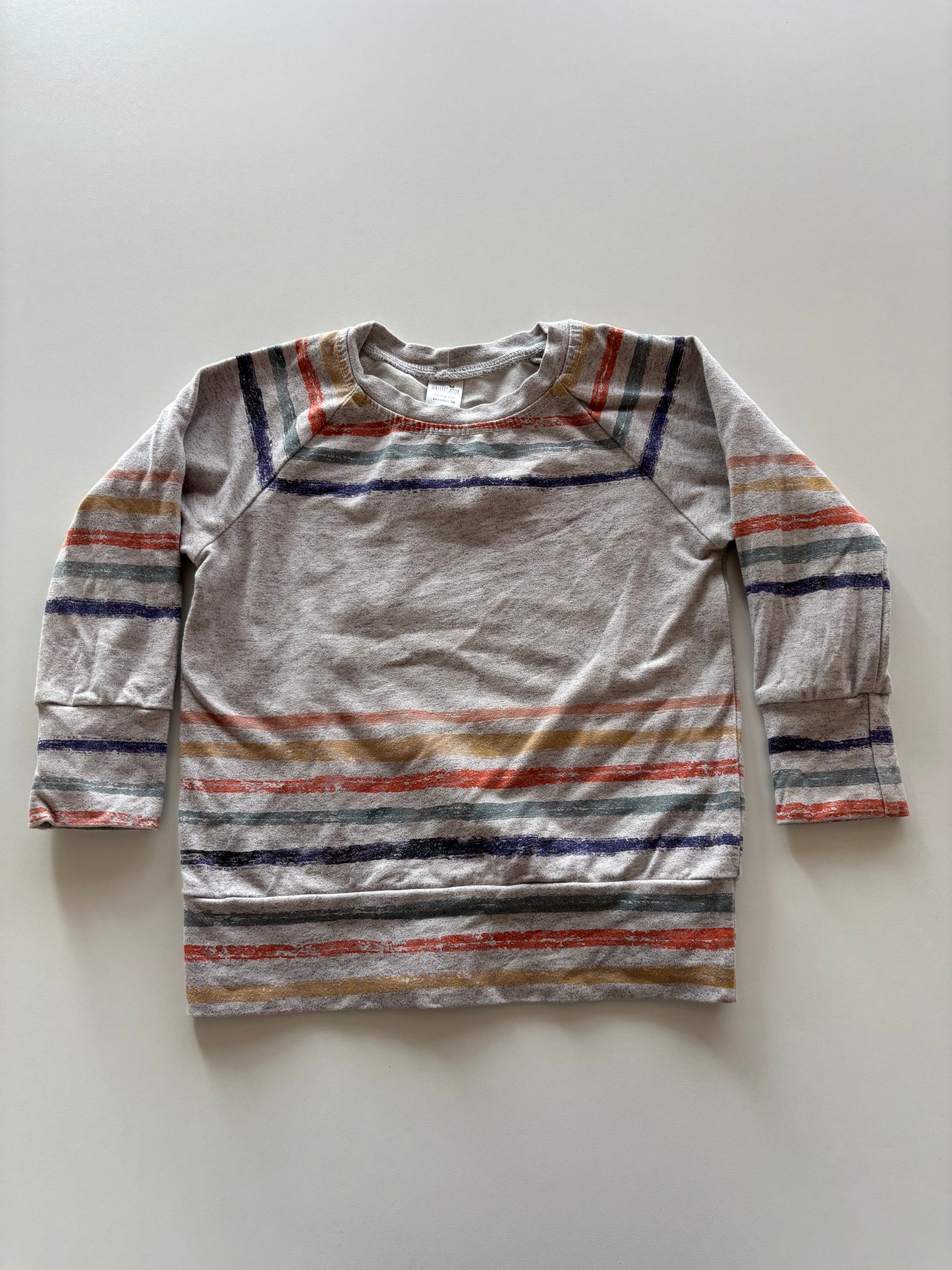 Grey Colourful Striped Shirt