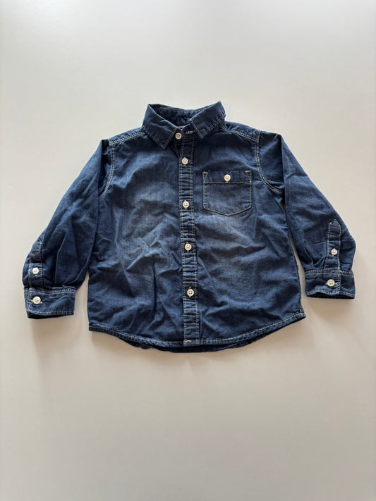 Dark Chambray Button Up Shirt