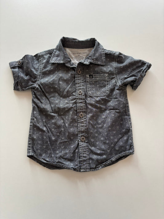 Charcoal CK Button Up Tee