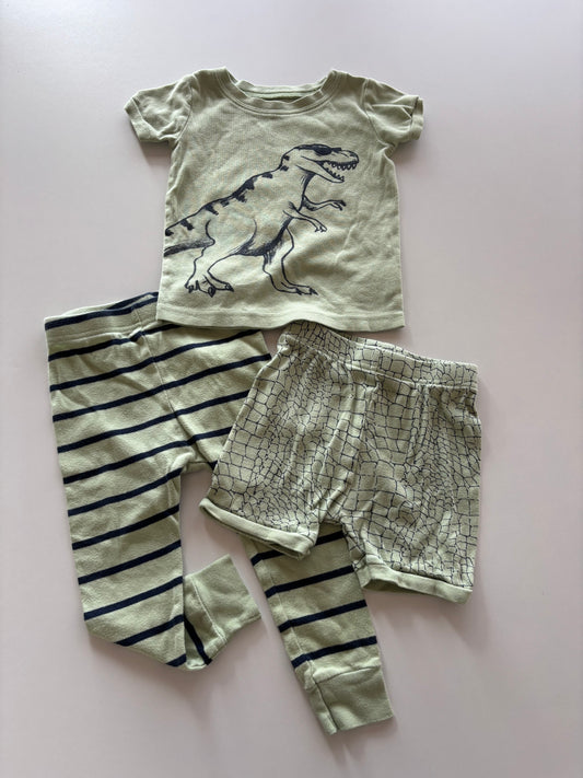 3pc Mix & Match Green Dinosaur Pajamas