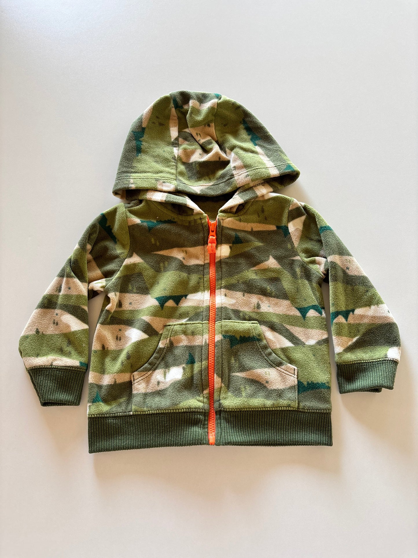 Green Camo Forest Fleece Zip Up Hoodie