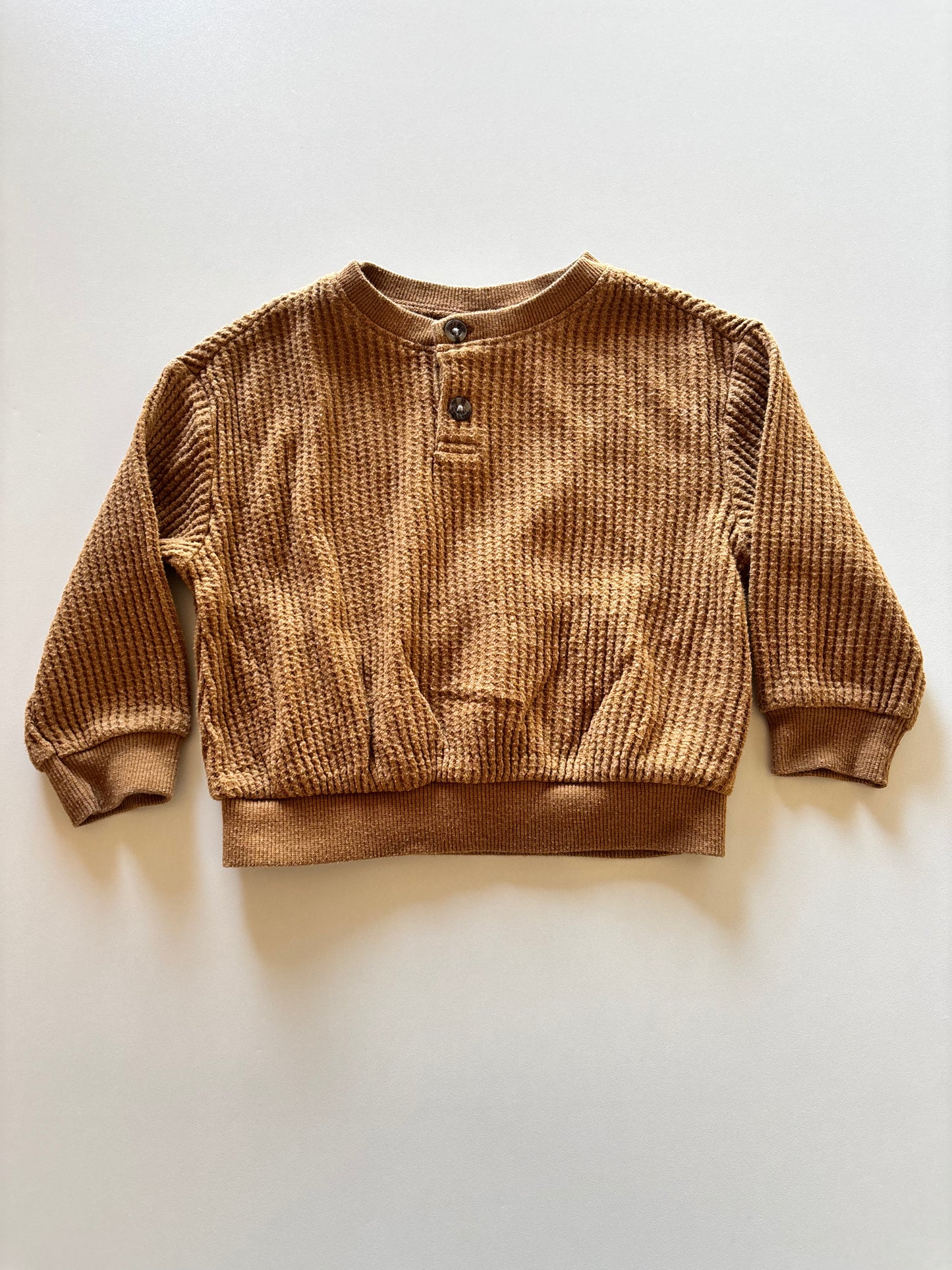 Brown Waffle Henley