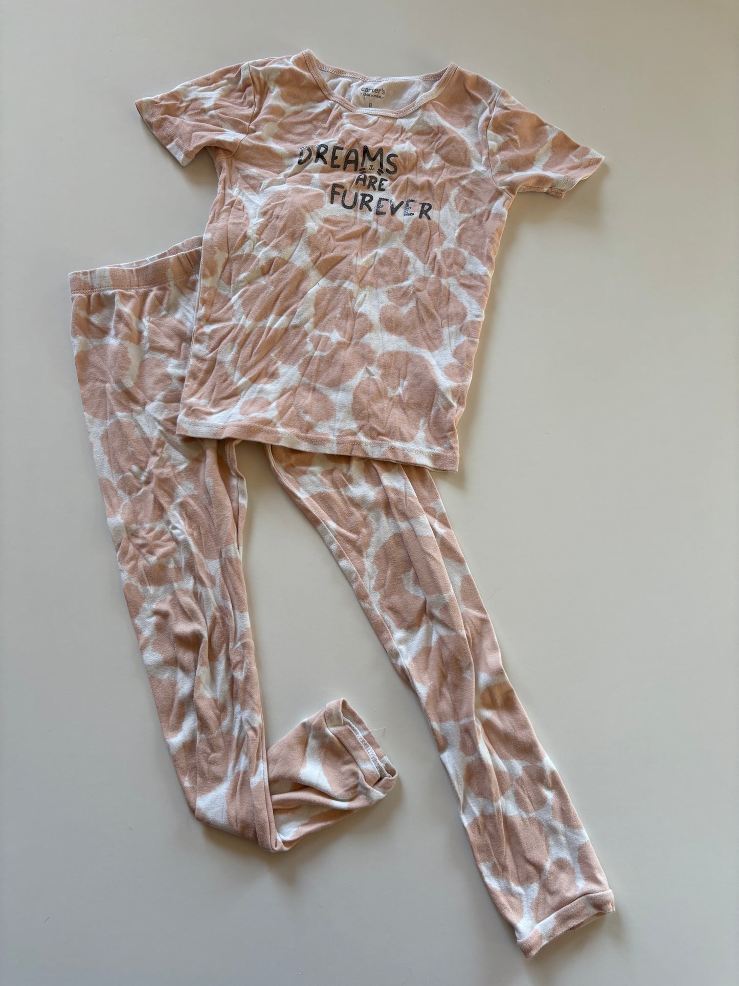 2pc Pink & White Dreams are Furever Pajamas