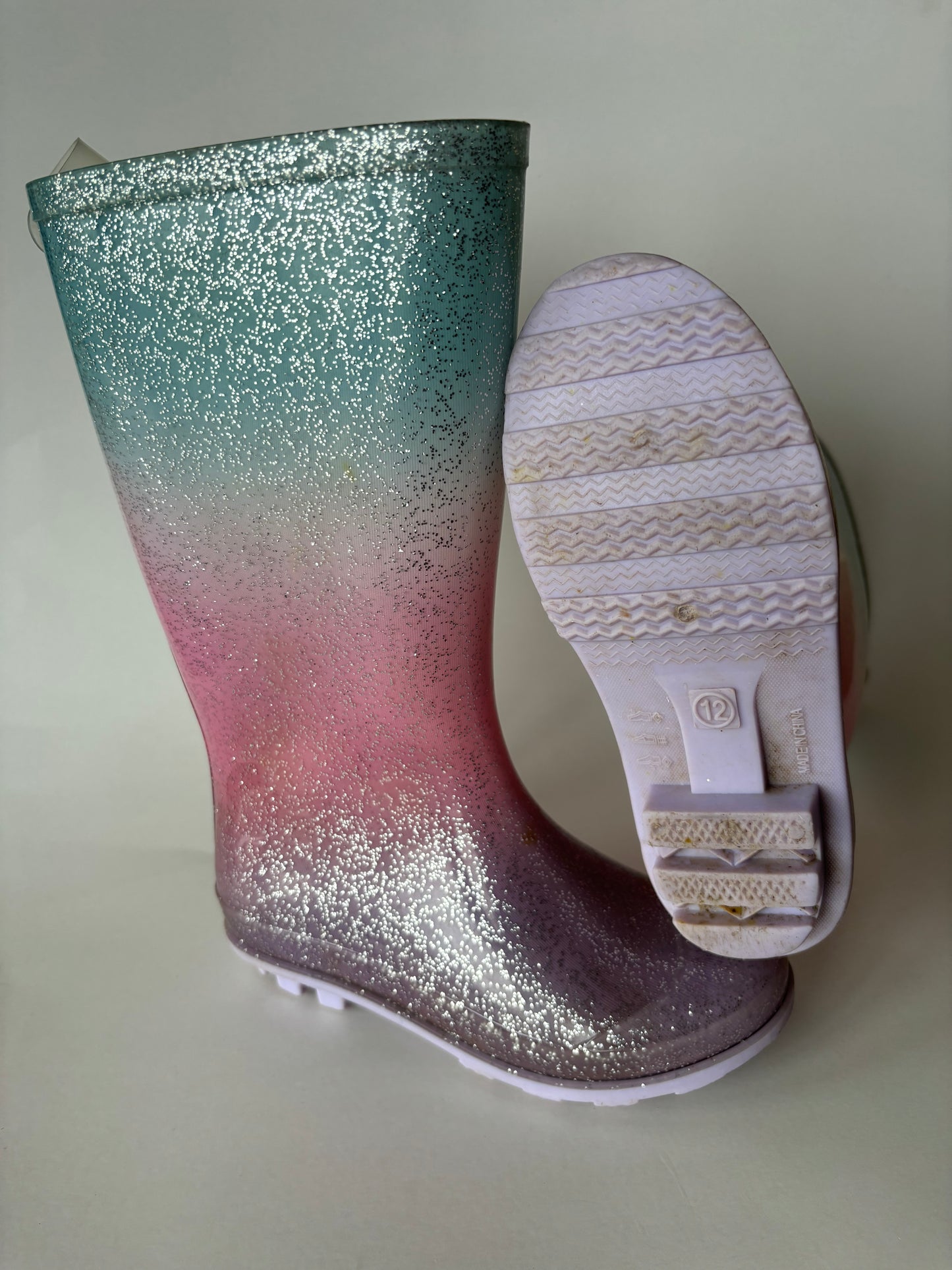 Pastel Glitter Rubber Boots