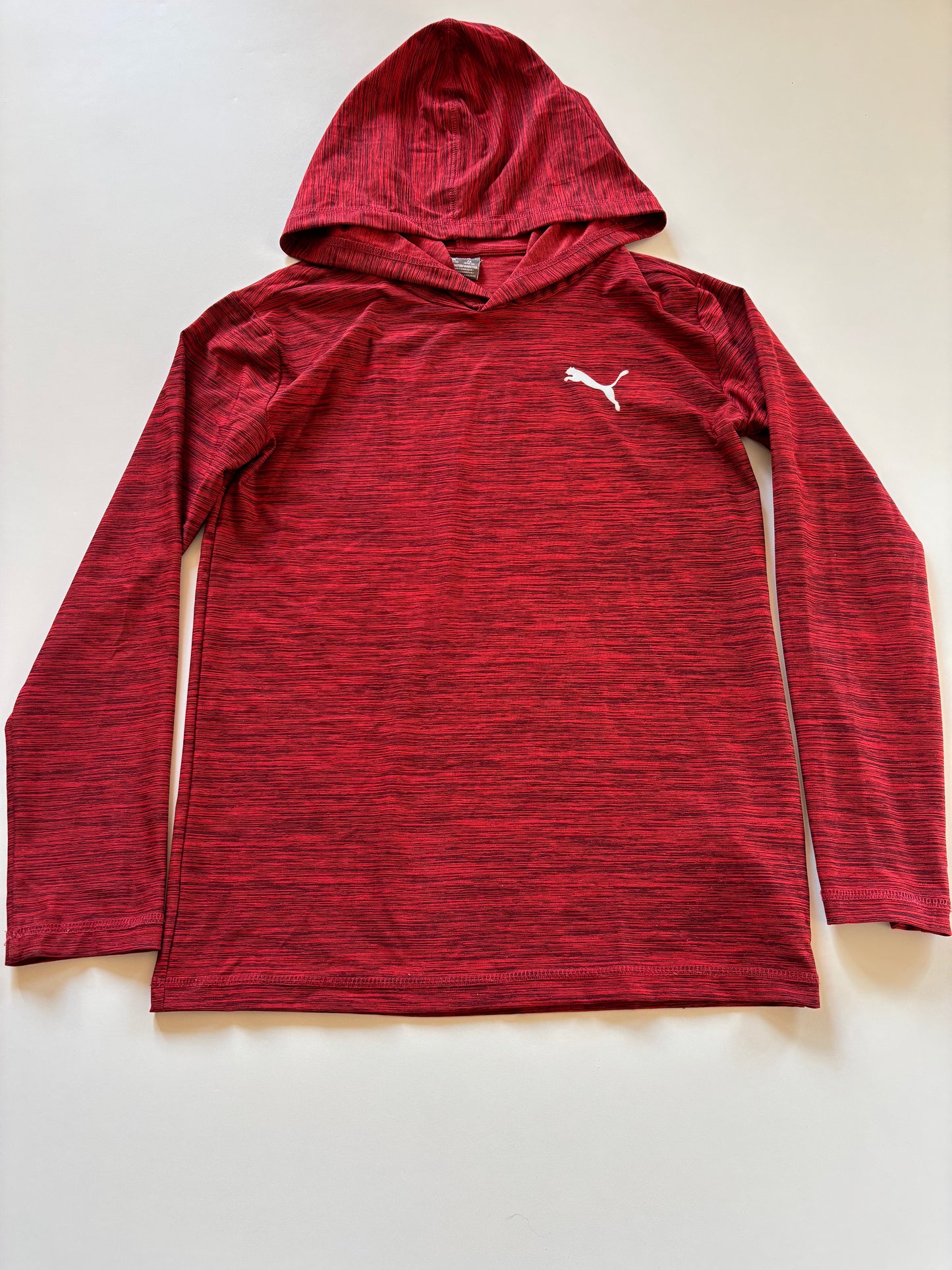 Red Hooded Athletic Shirt