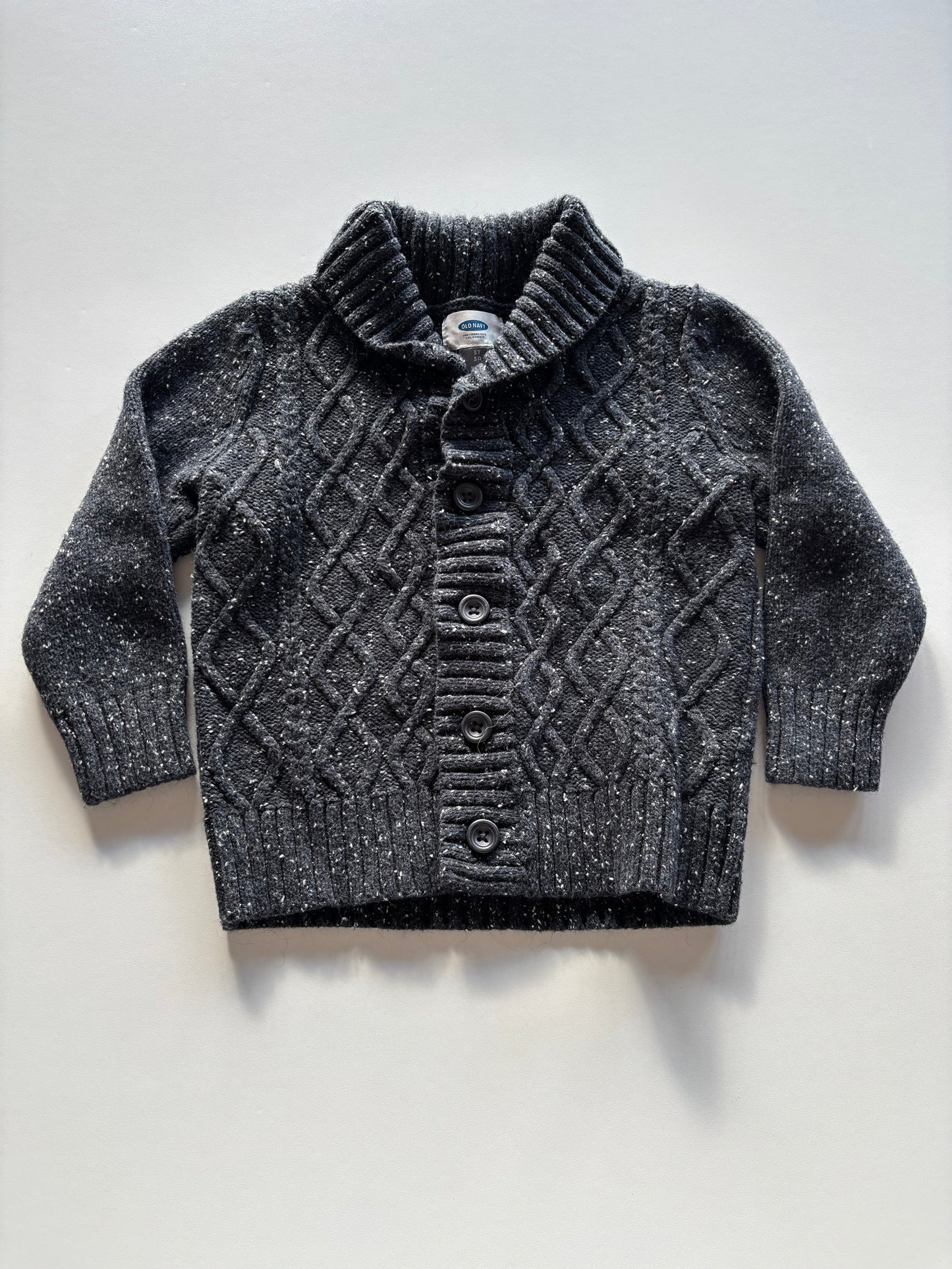 Charcoal Melange Knit Cardigan