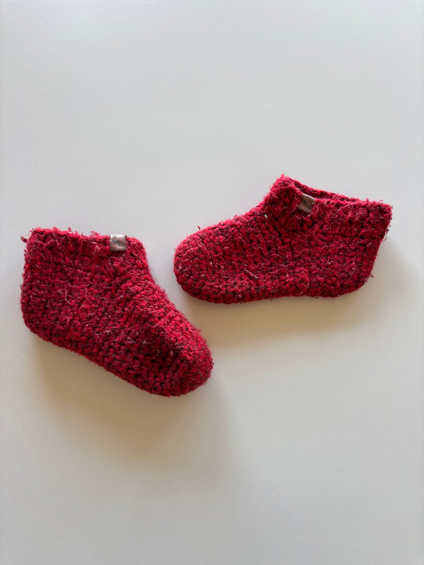 Red Crocheted Slippers