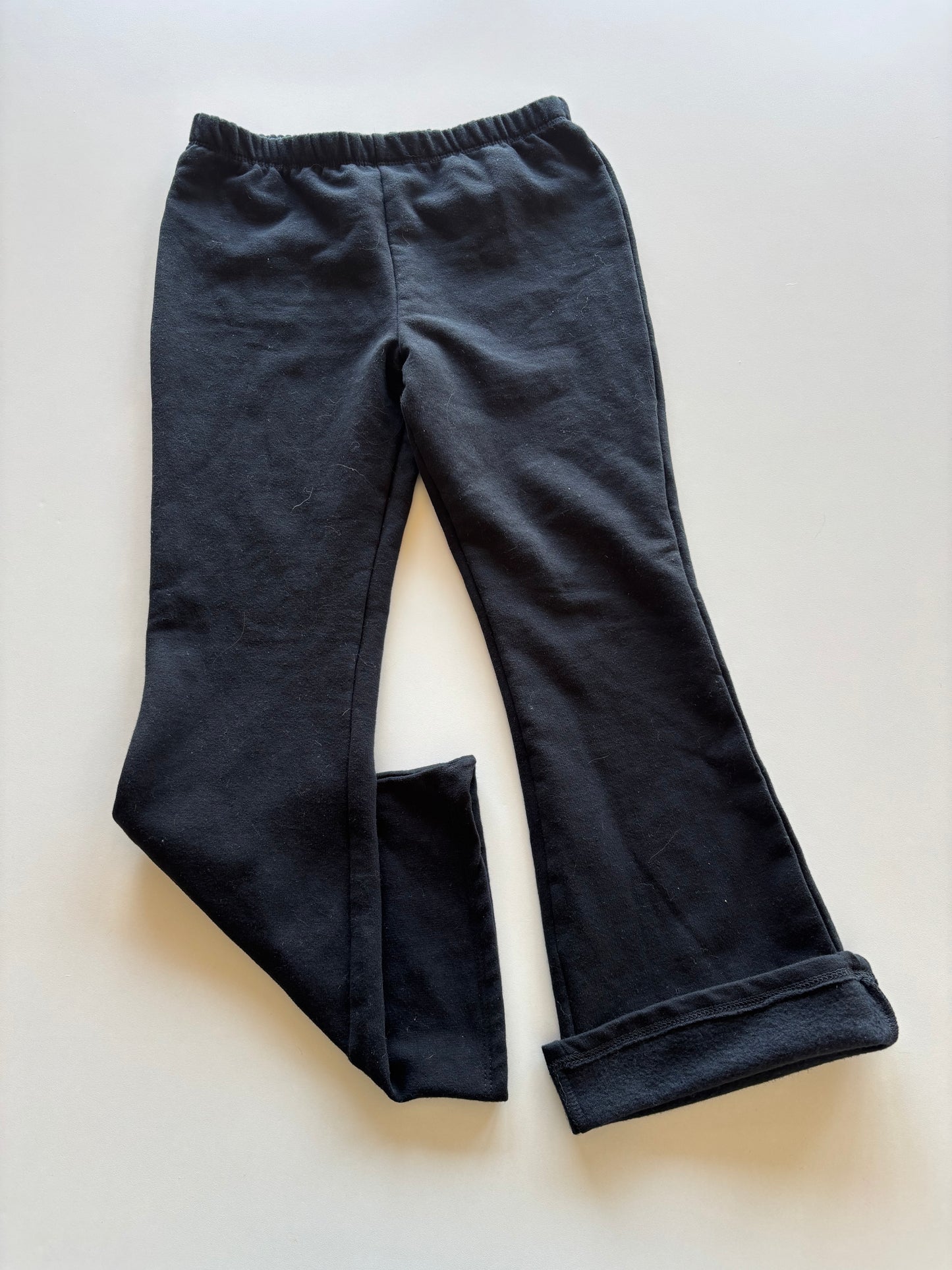 Black Fleece Lined Flared Pants