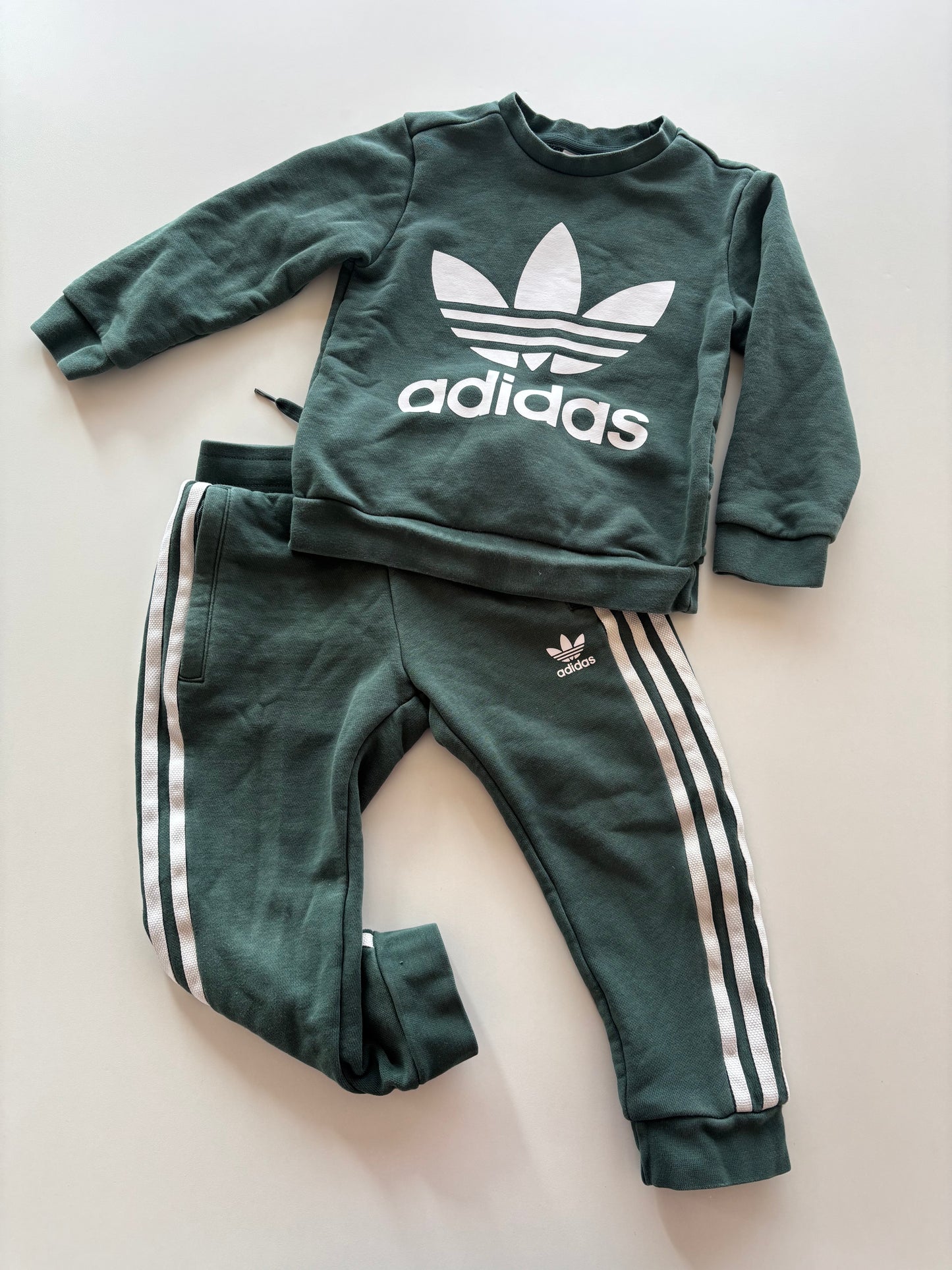 2pc Dusky Green Adidas Sweatsuit