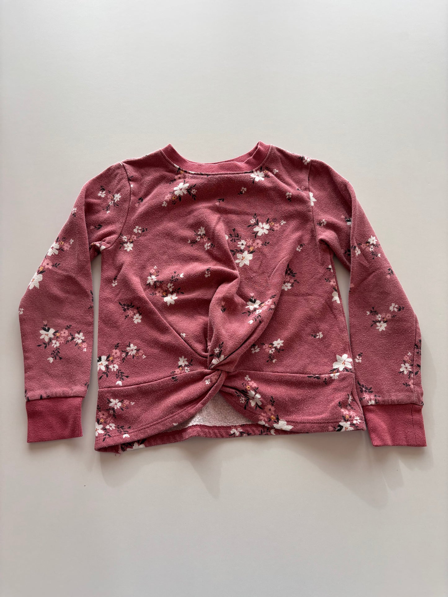 Dusty Pink Floral Twist Shirt