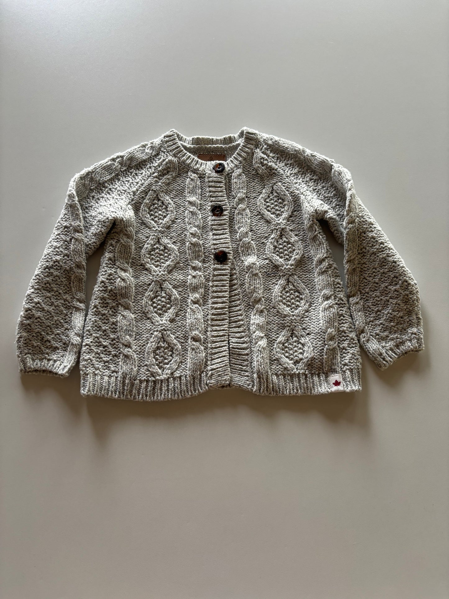 Oatmeal & Grey Cableknit Cardigan