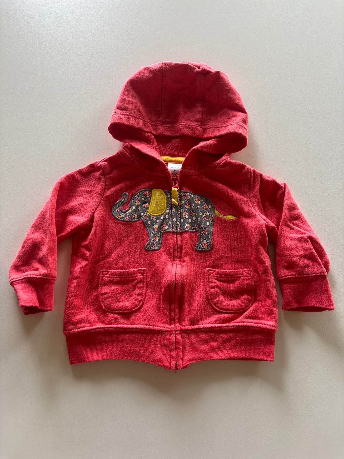 Reddish Pink Elephant Zip Up Hoodie