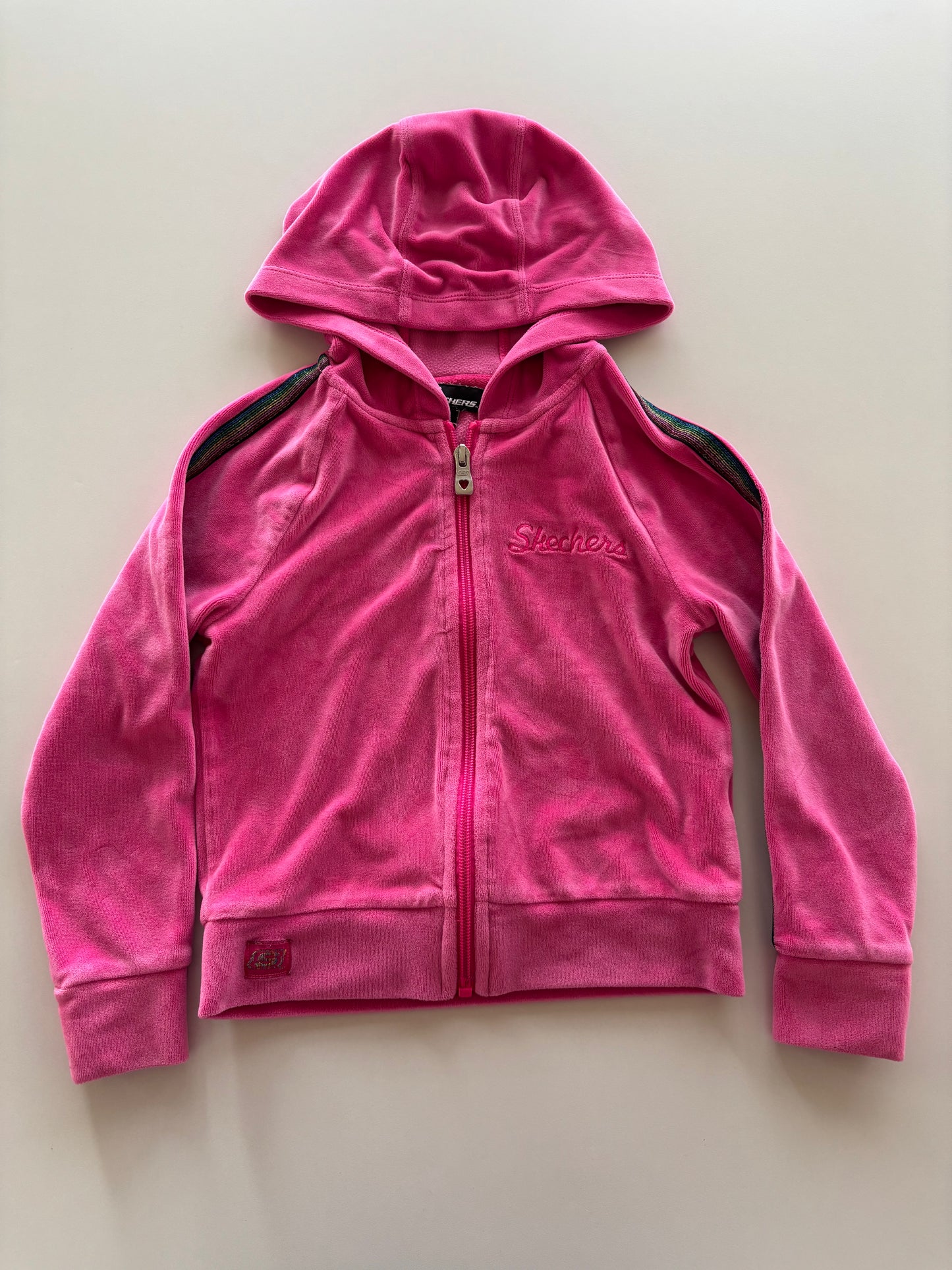 Pink Velour Zip Up Hoodie
