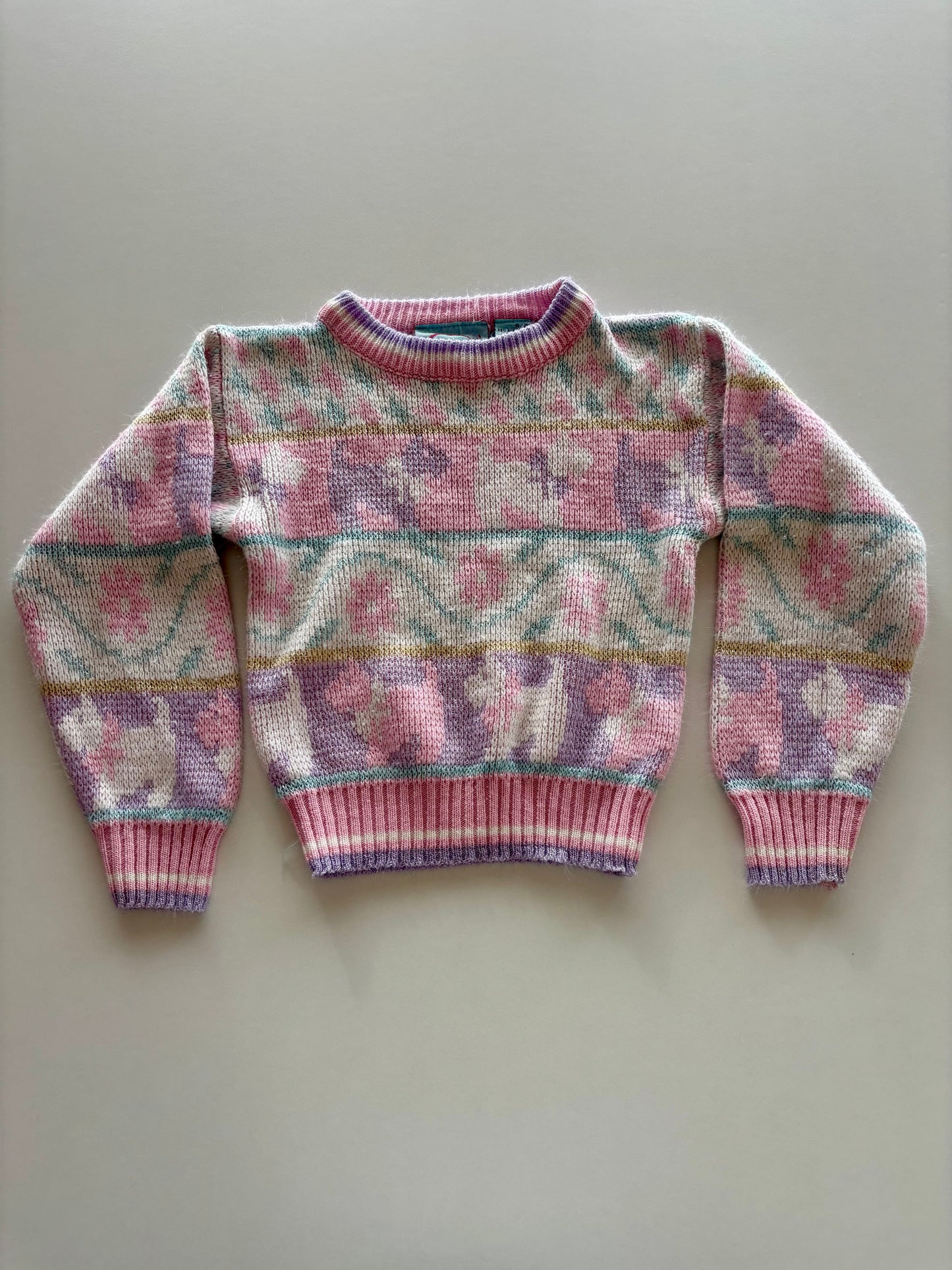 Pastel Knit Scottie Sweater