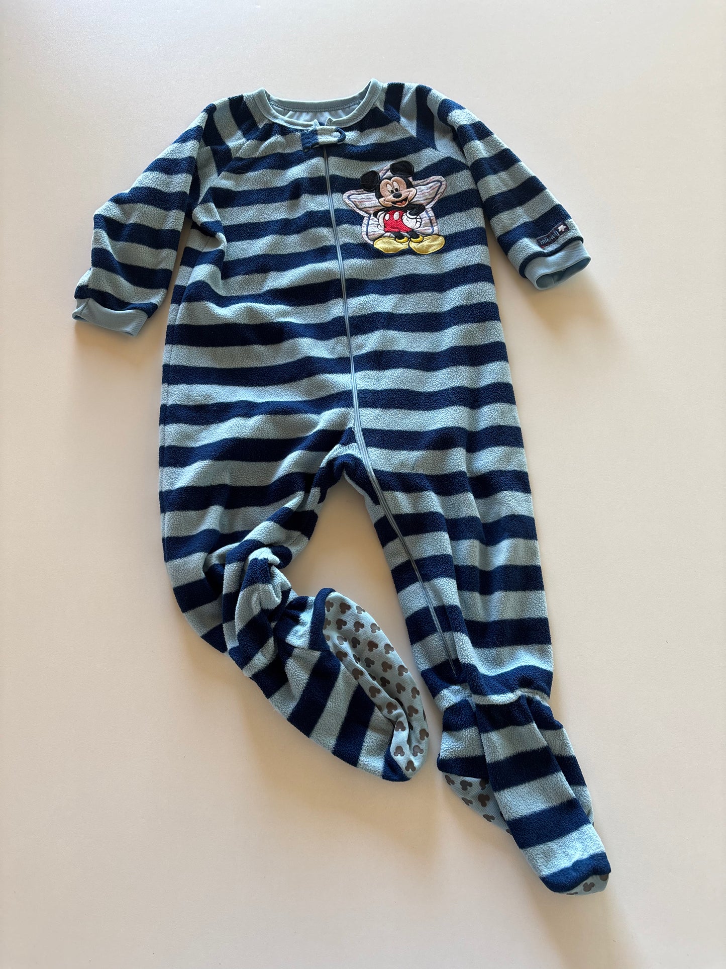 Blue Striped Fleece Mickey Sleeper