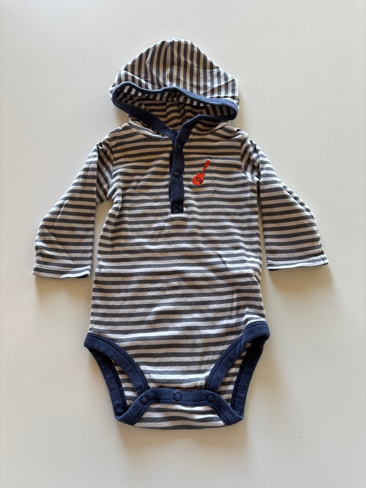 Hooded Grey Striped Onesie