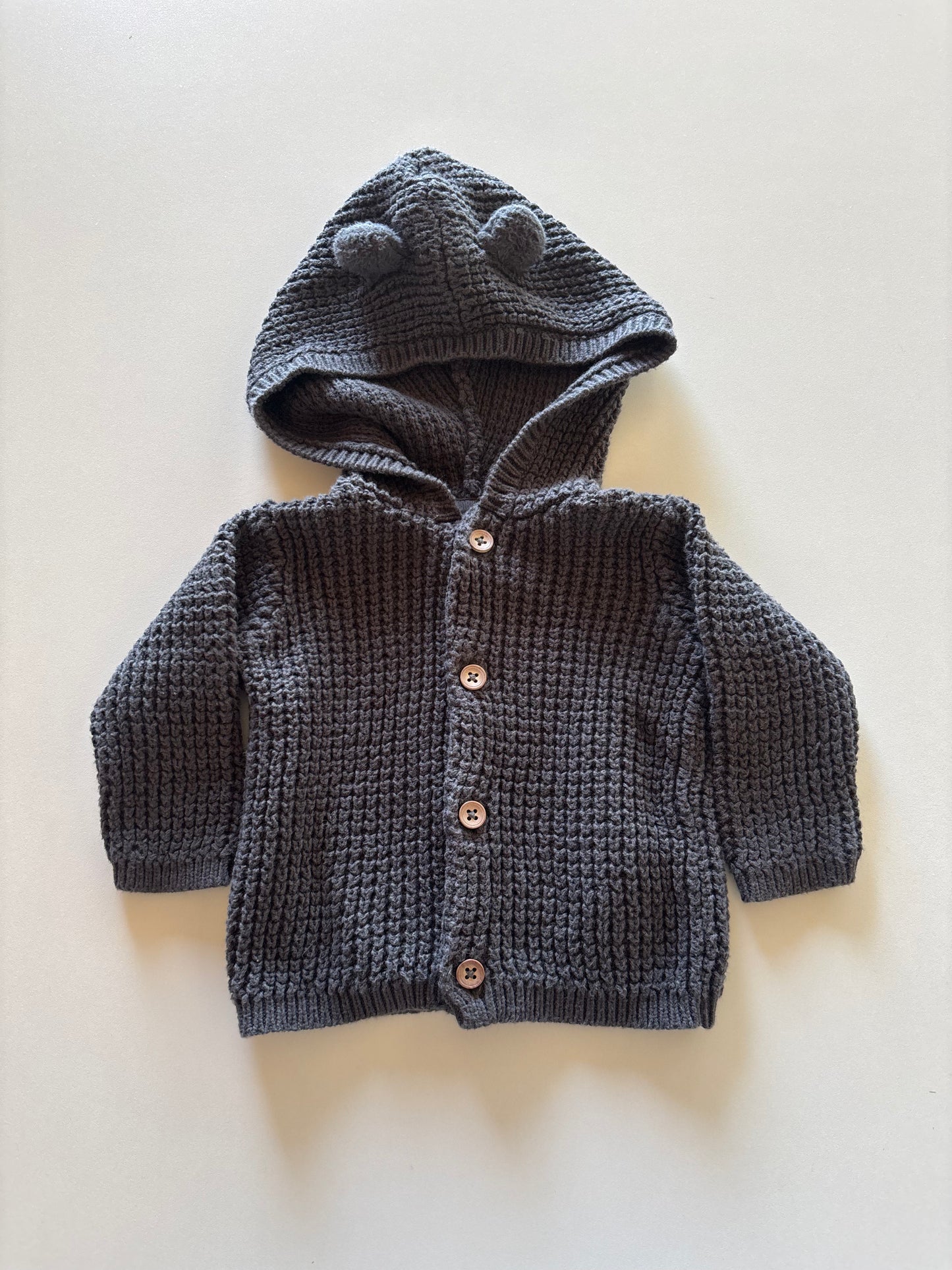 Charcoal Knit Teddy Sweater