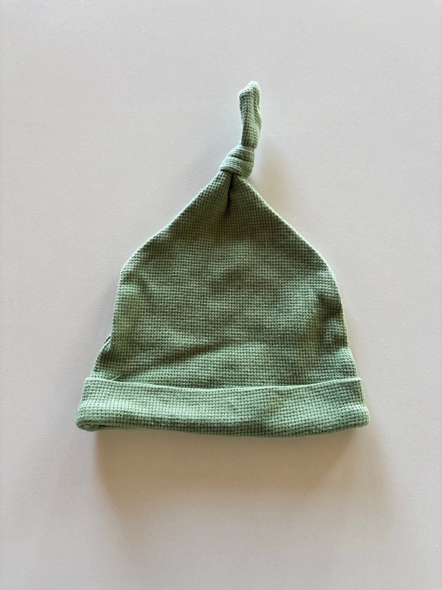Green Waffle Knotted Beanie