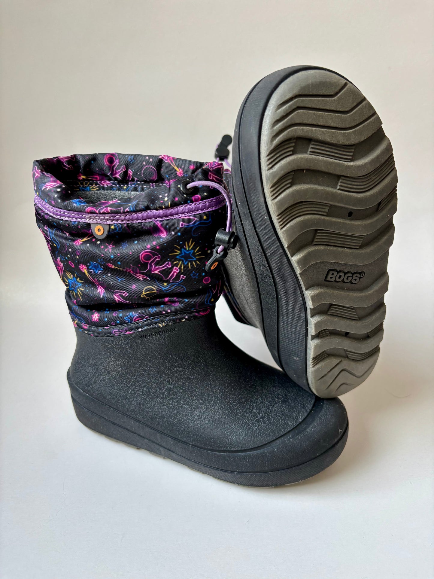 Black & Purple Unicorn Bogs Boots