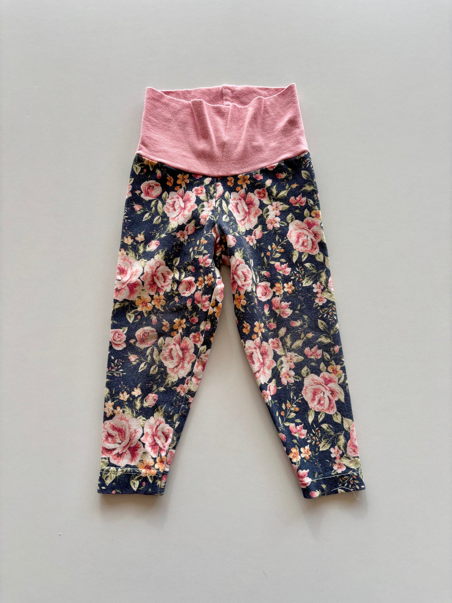 Pink Floral Grow with Me Leggings