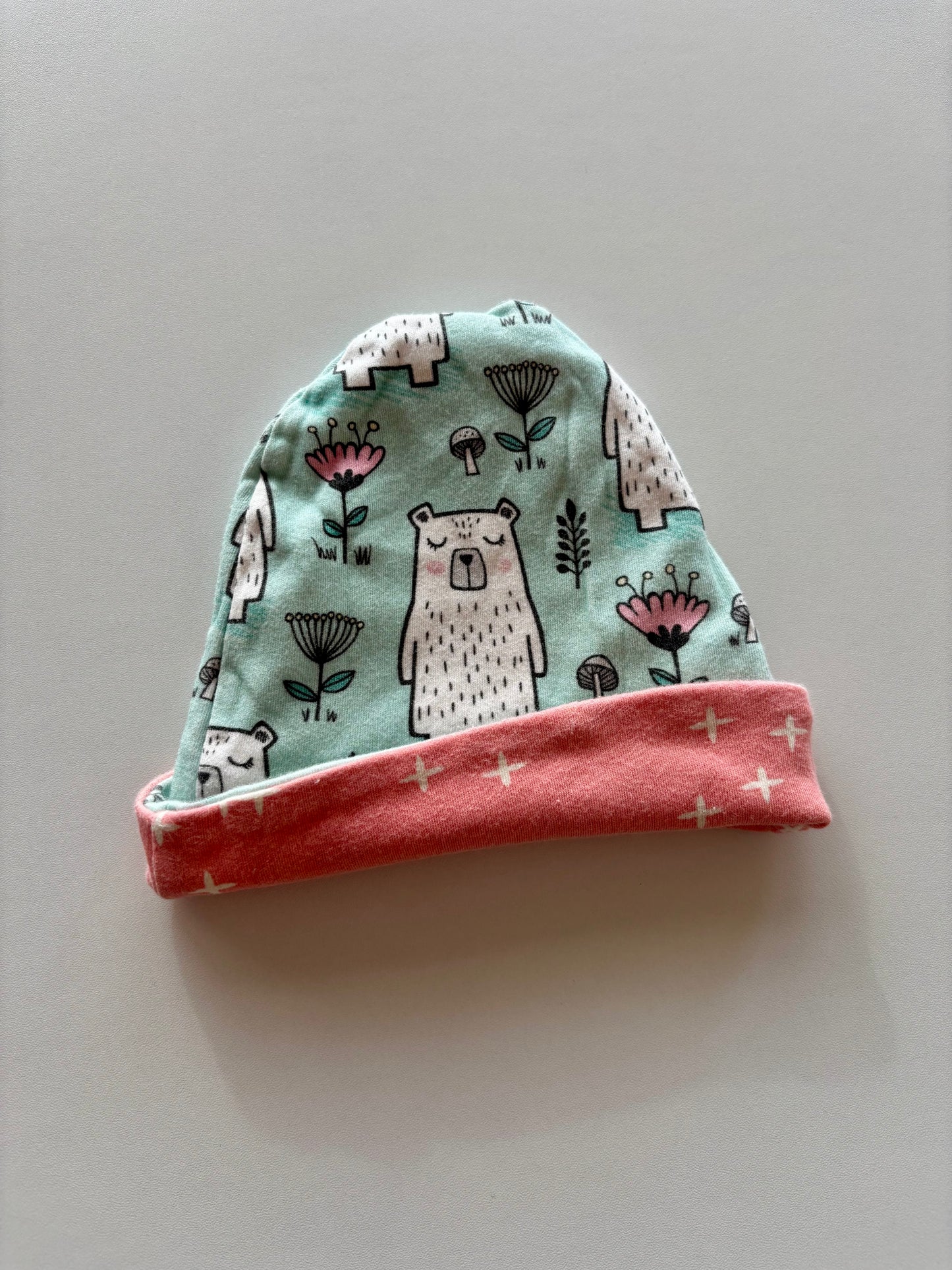 Reversible Bear/Pink Beanie